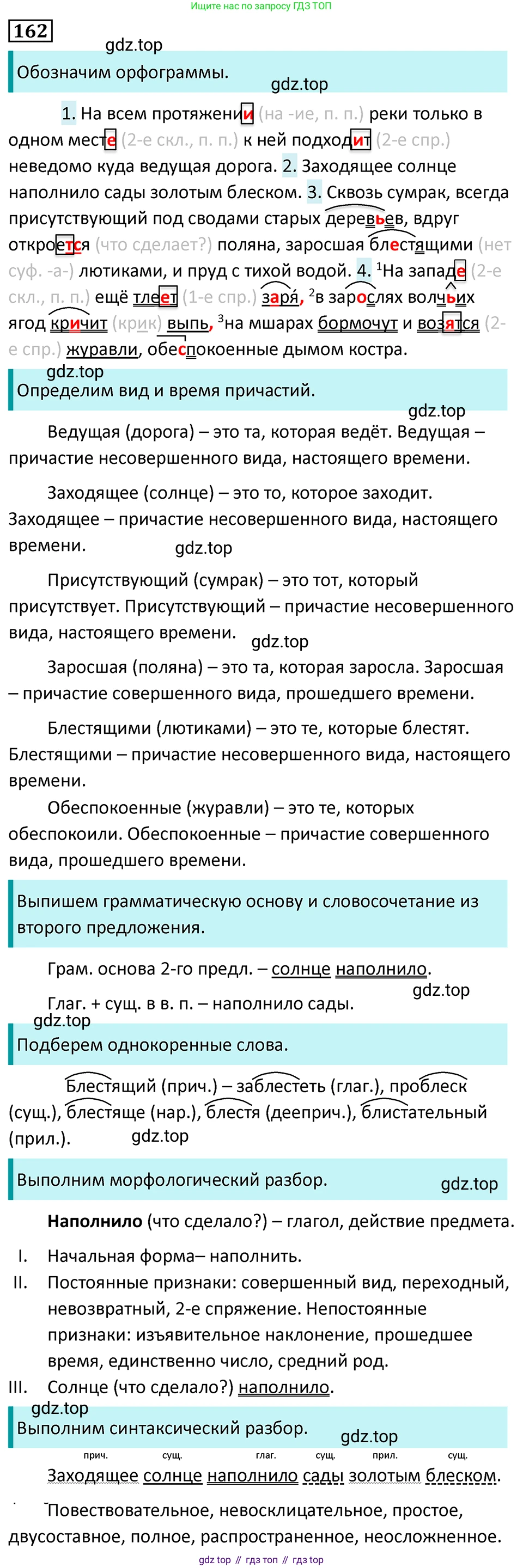 Русский язык, 7 класс Учебник, авторы: Баранов Михаил Трофимович, Ладыженская Таиса Алексеевна, Тростенцова Лидия Александровна, Ладыженская Наталия Вениаминовна, Александрова Ольга Макаровна, Дейкина Алевтина Дмитриевна, Антонова Любовь Геннадиевна, Григорян Лариса Трофимовна, Кулибаба Иван Иванович, издательство Просвещение, Москва, 2023, зелёного цвета, Часть 1, страница 92, номер 162, Решение 5 (2024-2027)