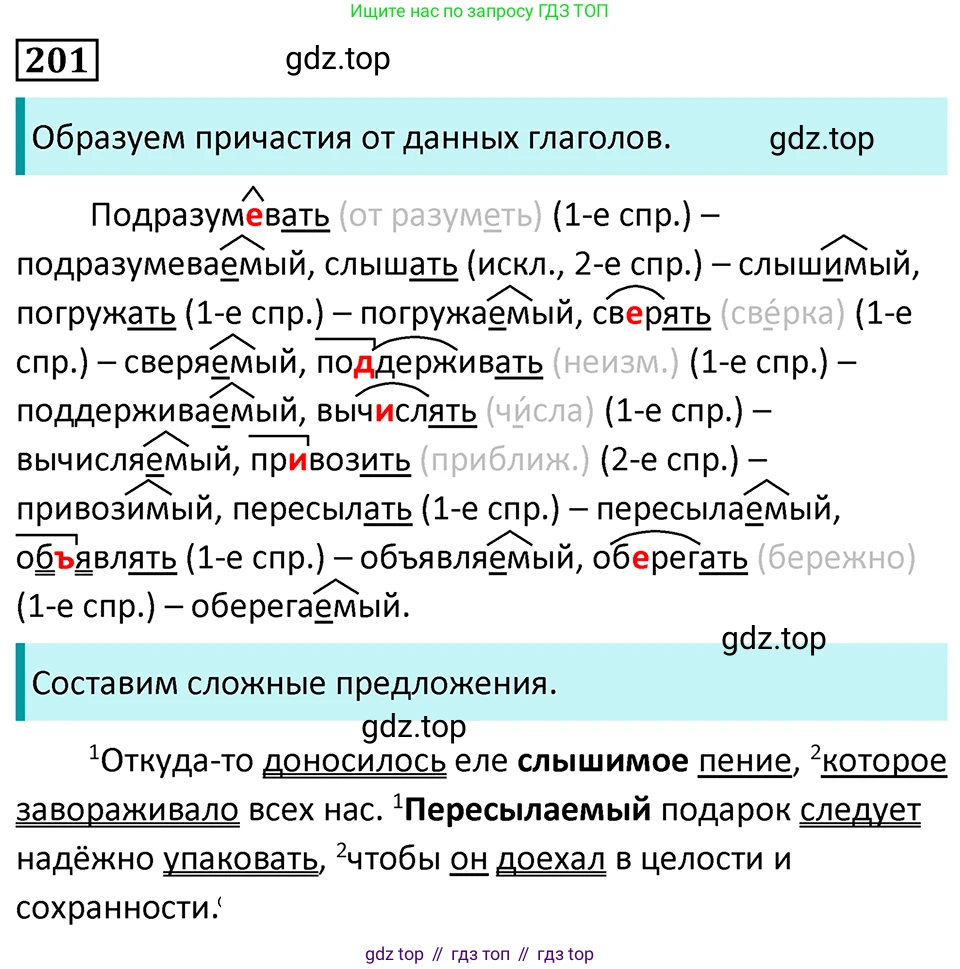 Русский язык, 7 класс Учебник, авторы: Баранов Михаил Трофимович, Ладыженская Таиса Алексеевна, Тростенцова Лидия Александровна, Ладыженская Наталия Вениаминовна, Александрова Ольга Макаровна, Дейкина Алевтина Дмитриевна, Антонова Любовь Геннадиевна, Григорян Лариса Трофимовна, Кулибаба Иван Иванович, издательство Просвещение, Москва, 2023, зелёного цвета, Часть 1, страница 117, номер 201, Решение 5 (2024-2027)