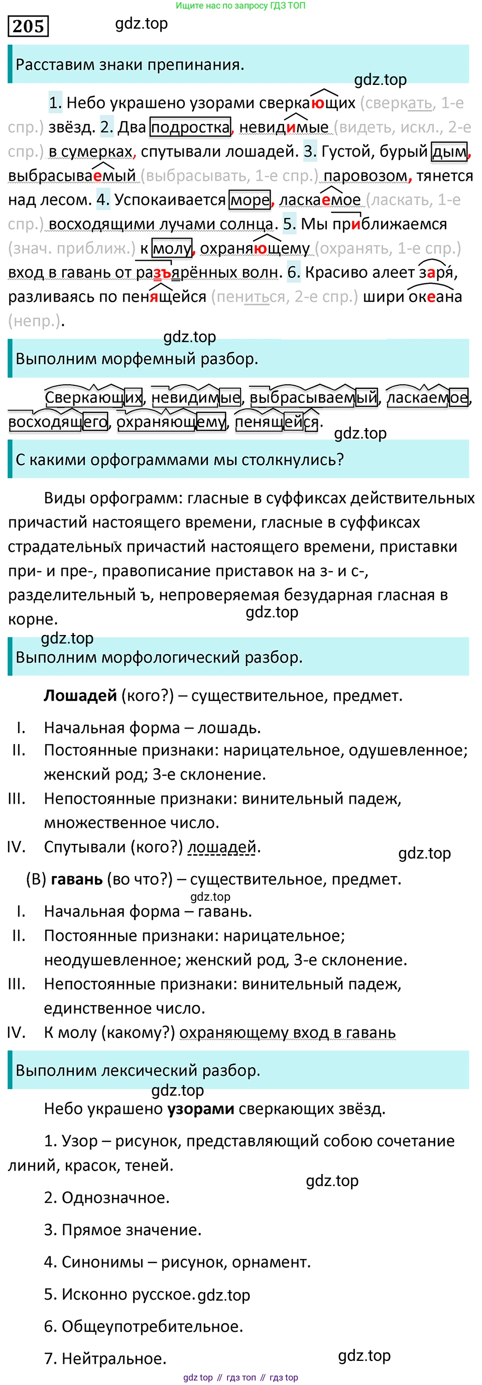 Русский язык, 7 класс Учебник, авторы: Баранов Михаил Трофимович, Ладыженская Таиса Алексеевна, Тростенцова Лидия Александровна, Ладыженская Наталия Вениаминовна, Александрова Ольга Макаровна, Дейкина Алевтина Дмитриевна, Антонова Любовь Геннадиевна, Григорян Лариса Трофимовна, Кулибаба Иван Иванович, издательство Просвещение, Москва, 2023, зелёного цвета, Часть 1, страница 118, номер 205, Решение 5 (2024-2027)