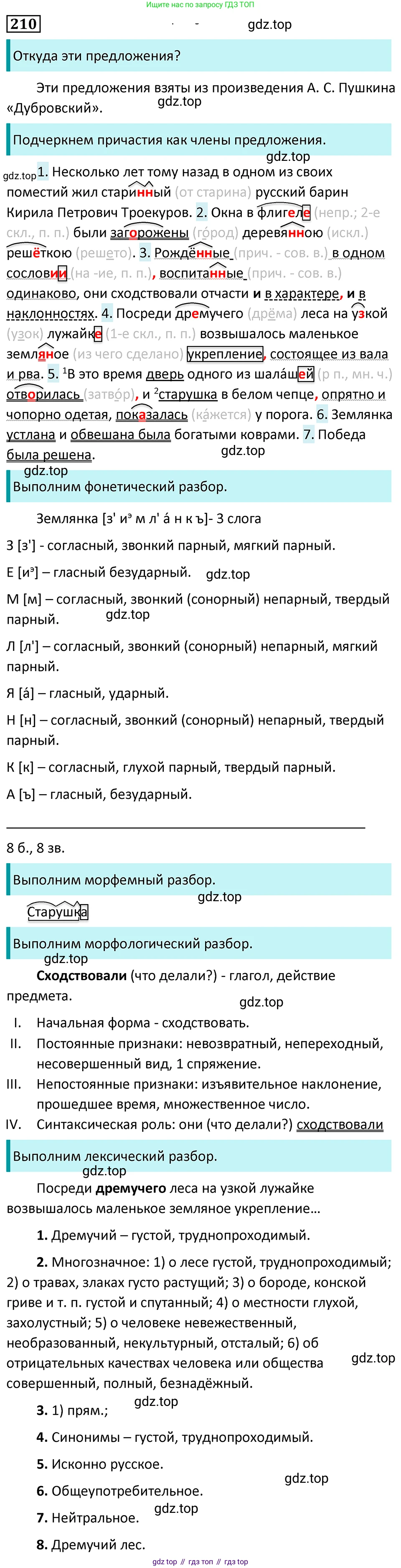 Русский язык, 7 класс Учебник, авторы: Баранов Михаил Трофимович, Ладыженская Таиса Алексеевна, Тростенцова Лидия Александровна, Ладыженская Наталия Вениаминовна, Александрова Ольга Макаровна, Дейкина Алевтина Дмитриевна, Антонова Любовь Геннадиевна, Григорян Лариса Трофимовна, Кулибаба Иван Иванович, издательство Просвещение, Москва, 2023, зелёного цвета, Часть 1, страница 121, номер 210, Решение 5 (2024-2027)
