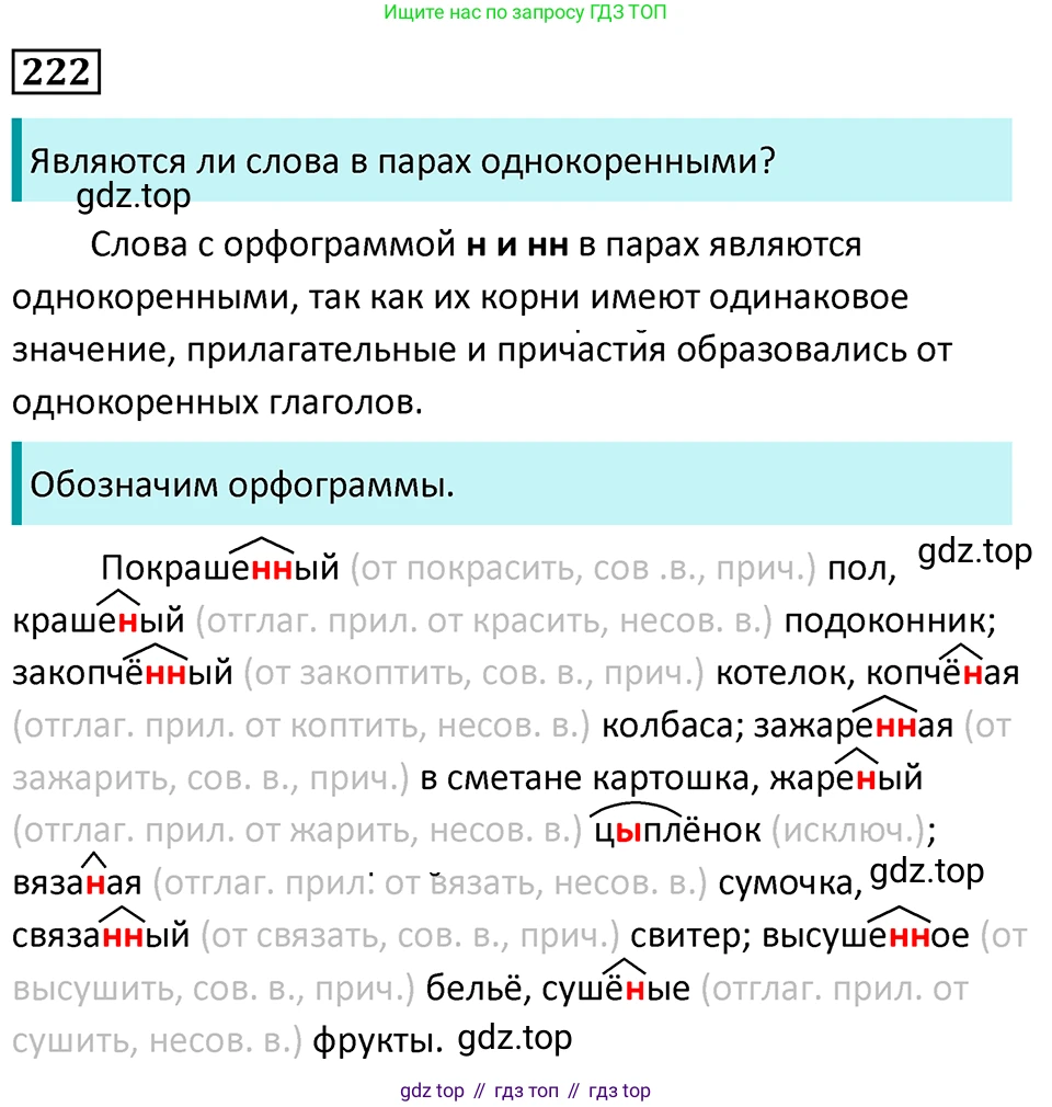 Русский язык, 7 класс Учебник, авторы: Баранов Михаил Трофимович, Ладыженская Таиса Алексеевна, Тростенцова Лидия Александровна, Ладыженская Наталия Вениаминовна, Александрова Ольга Макаровна, Дейкина Алевтина Дмитриевна, Антонова Любовь Геннадиевна, Григорян Лариса Трофимовна, Кулибаба Иван Иванович, издательство Просвещение, Москва, 2023, зелёного цвета, Часть 1, страница 128, номер 222, Решение 5 (2024-2027)