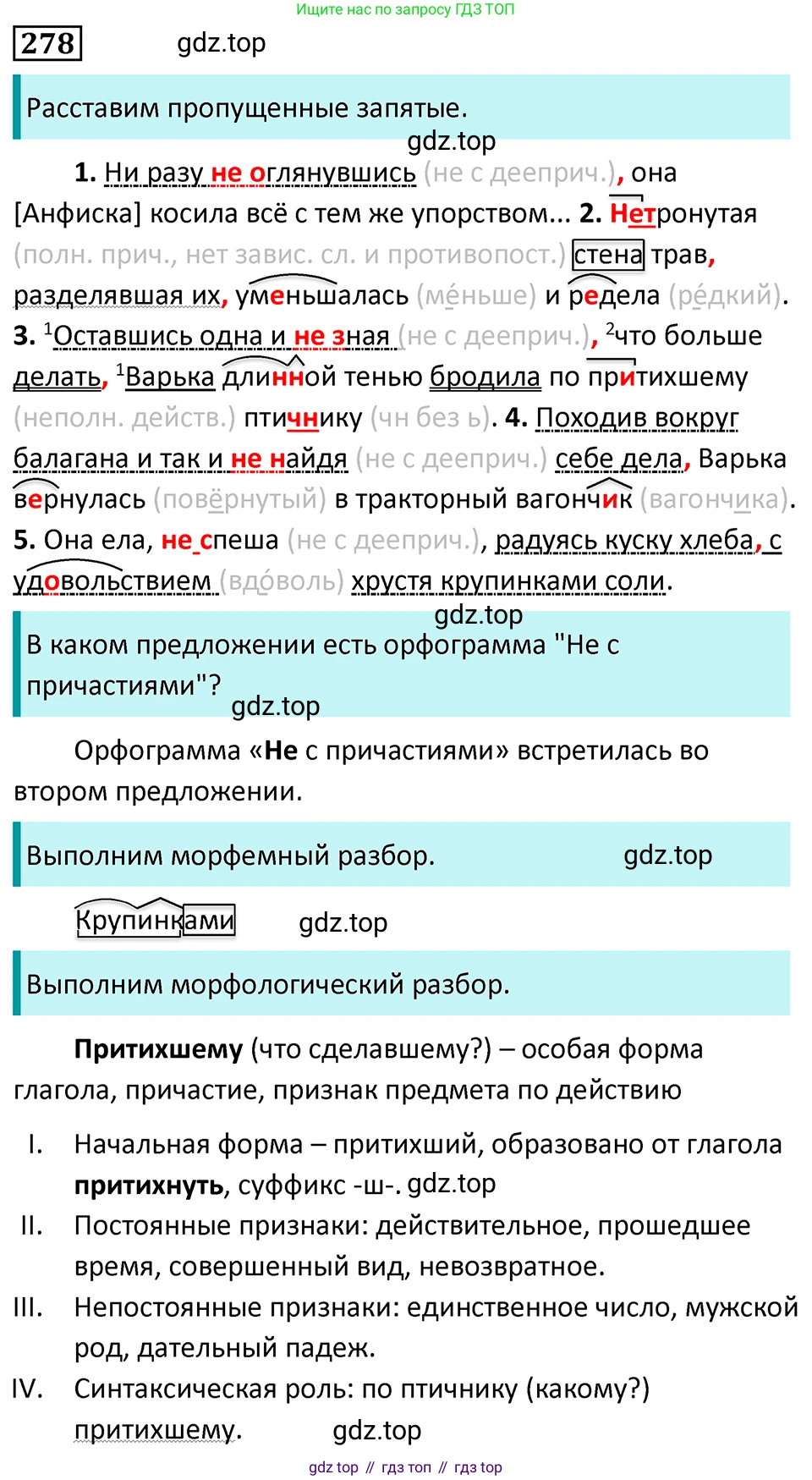Русский язык, 7 класс Учебник, авторы: Баранов Михаил Трофимович, Ладыженская Таиса Алексеевна, Тростенцова Лидия Александровна, Ладыженская Наталия Вениаминовна, Александрова Ольга Макаровна, Дейкина Алевтина Дмитриевна, Антонова Любовь Геннадиевна, Григорян Лариса Трофимовна, Кулибаба Иван Иванович, издательство Просвещение, Москва, 2023, зелёного цвета, Часть 1, страница 162, номер 278, Решение 5 (2024-2027)