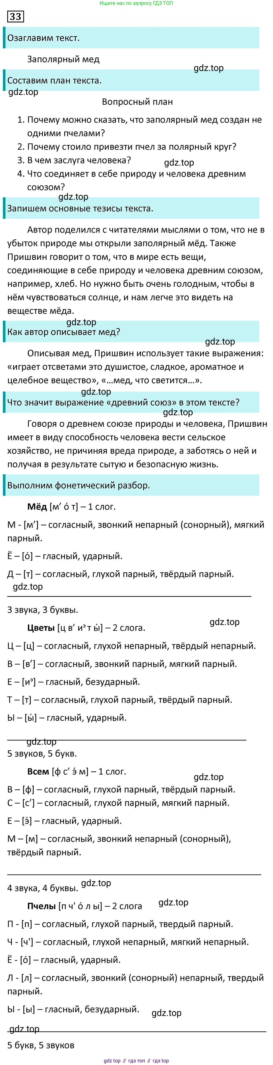 Русский язык, 7 класс Учебник, авторы: Баранов Михаил Трофимович, Ладыженская Таиса Алексеевна, Тростенцова Лидия Александровна, Ладыженская Наталия Вениаминовна, Александрова Ольга Макаровна, Дейкина Алевтина Дмитриевна, Антонова Любовь Геннадиевна, Григорян Лариса Трофимовна, Кулибаба Иван Иванович, издательство Просвещение, Москва, 2023, зелёного цвета, Часть 1, страница 20, номер 33, Решение 5 (2024-2027)