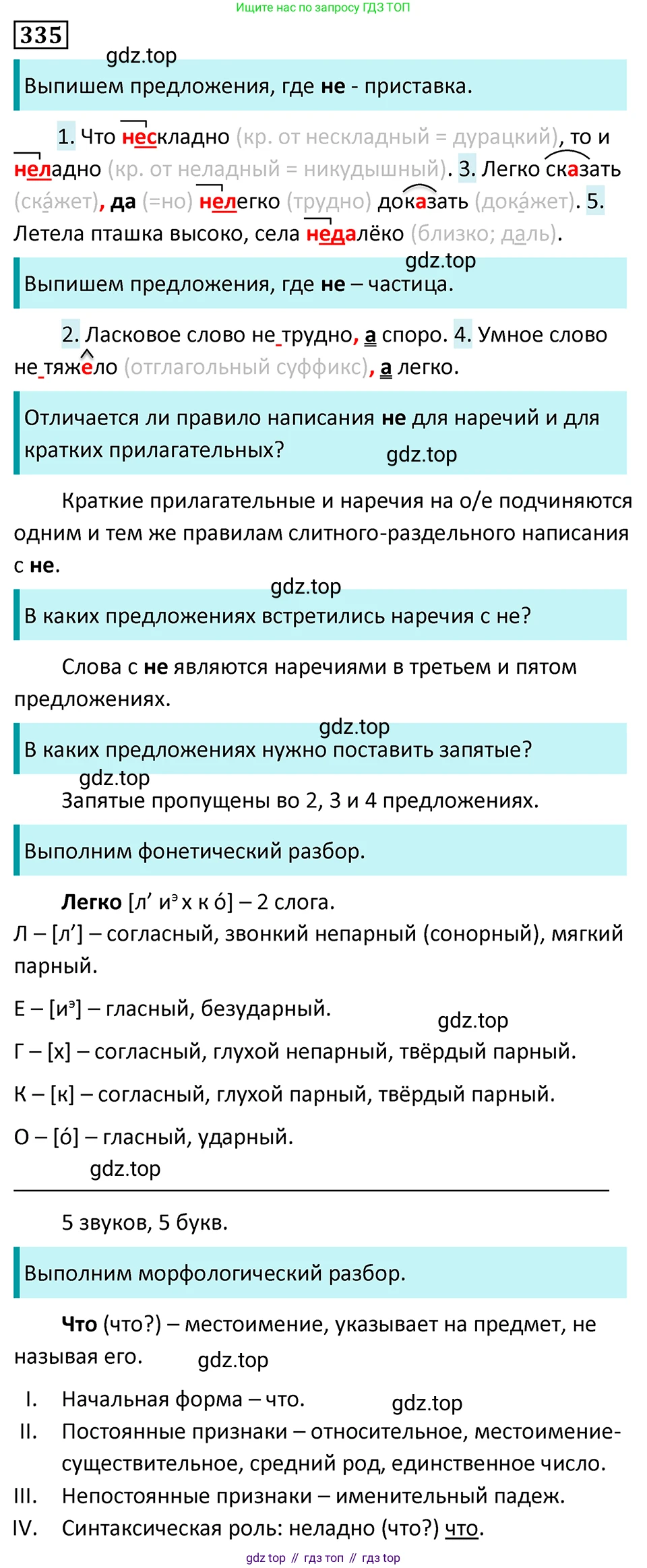 Русский язык, 7 класс Учебник, авторы: Баранов Михаил Трофимович, Ладыженская Таиса Алексеевна, Тростенцова Лидия Александровна, Ладыженская Наталия Вениаминовна, Александрова Ольга Макаровна, Дейкина Алевтина Дмитриевна, Антонова Любовь Геннадиевна, Григорян Лариса Трофимовна, Кулибаба Иван Иванович, издательство Просвещение, Москва, 2023, зелёного цвета, Часть 1, страница 195, номер 335, Решение 5 (2024-2027)