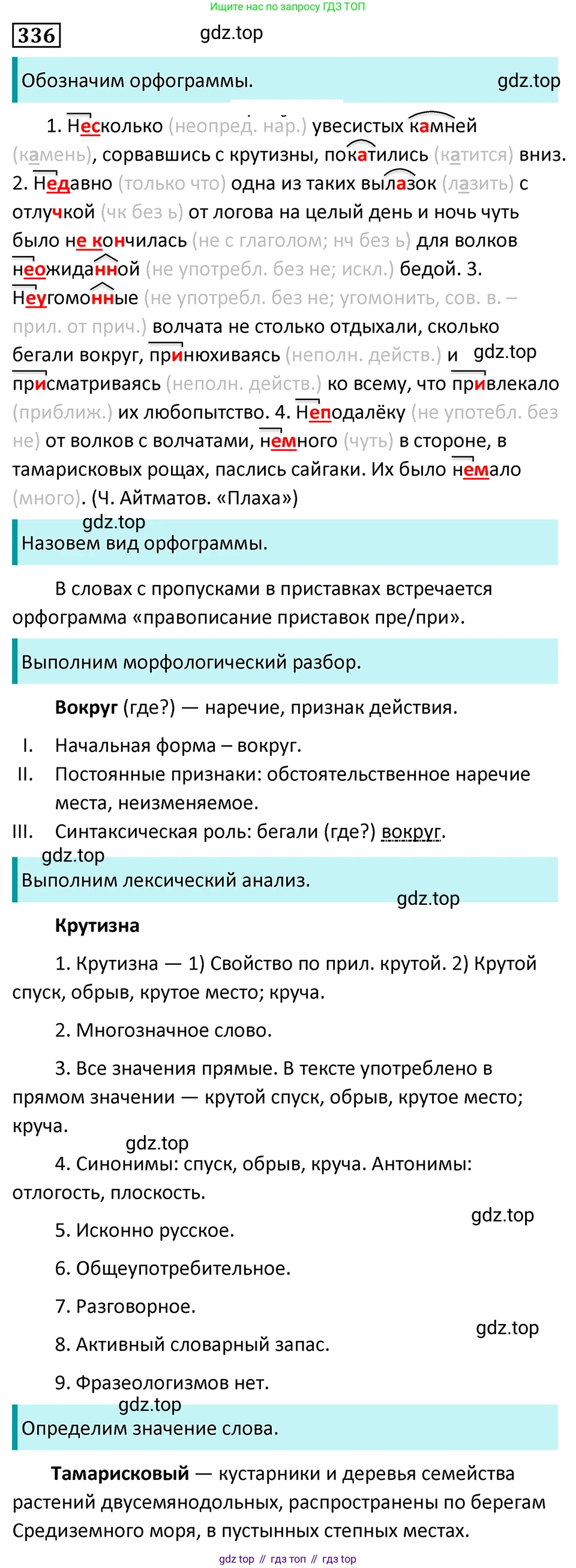Русский язык, 7 класс Учебник, авторы: Баранов Михаил Трофимович, Ладыженская Таиса Алексеевна, Тростенцова Лидия Александровна, Ладыженская Наталия Вениаминовна, Александрова Ольга Макаровна, Дейкина Алевтина Дмитриевна, Антонова Любовь Геннадиевна, Григорян Лариса Трофимовна, Кулибаба Иван Иванович, издательство Просвещение, Москва, 2023, зелёного цвета, Часть 1, страница 195, номер 336, Решение 5 (2024-2027)