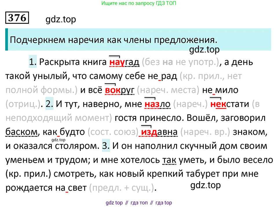 Русский язык, 7 класс Учебник, авторы: Баранов Михаил Трофимович, Ладыженская Таиса Алексеевна, Тростенцова Лидия Александровна, Ладыженская Наталия Вениаминовна, Александрова Ольга Макаровна, Дейкина Алевтина Дмитриевна, Антонова Любовь Геннадиевна, Григорян Лариса Трофимовна, Кулибаба Иван Иванович, издательство Просвещение, Москва, 2023, зелёного цвета, Часть 1, страница 215, номер 376, Решение 5 (2024-2027)
