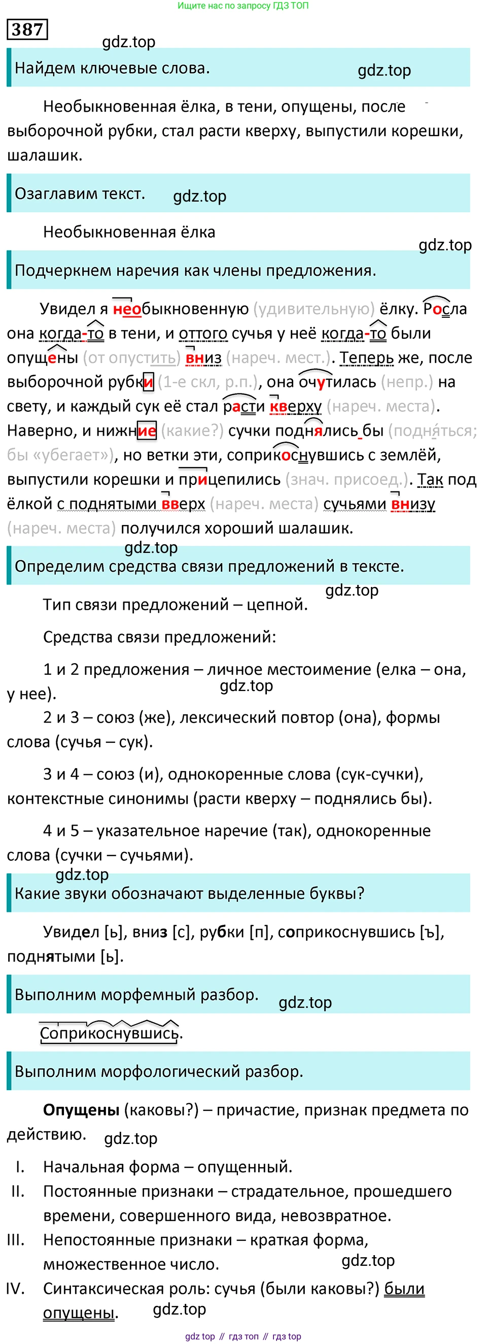 Русский язык, 7 класс Учебник, авторы: Баранов Михаил Трофимович, Ладыженская Таиса Алексеевна, Тростенцова Лидия Александровна, Ладыженская Наталия Вениаминовна, Александрова Ольга Макаровна, Дейкина Алевтина Дмитриевна, Антонова Любовь Геннадиевна, Григорян Лариса Трофимовна, Кулибаба Иван Иванович, издательство Просвещение, Москва, 2023, зелёного цвета, Часть 1, страница 218, номер 387, Решение 5 (2024-2027)