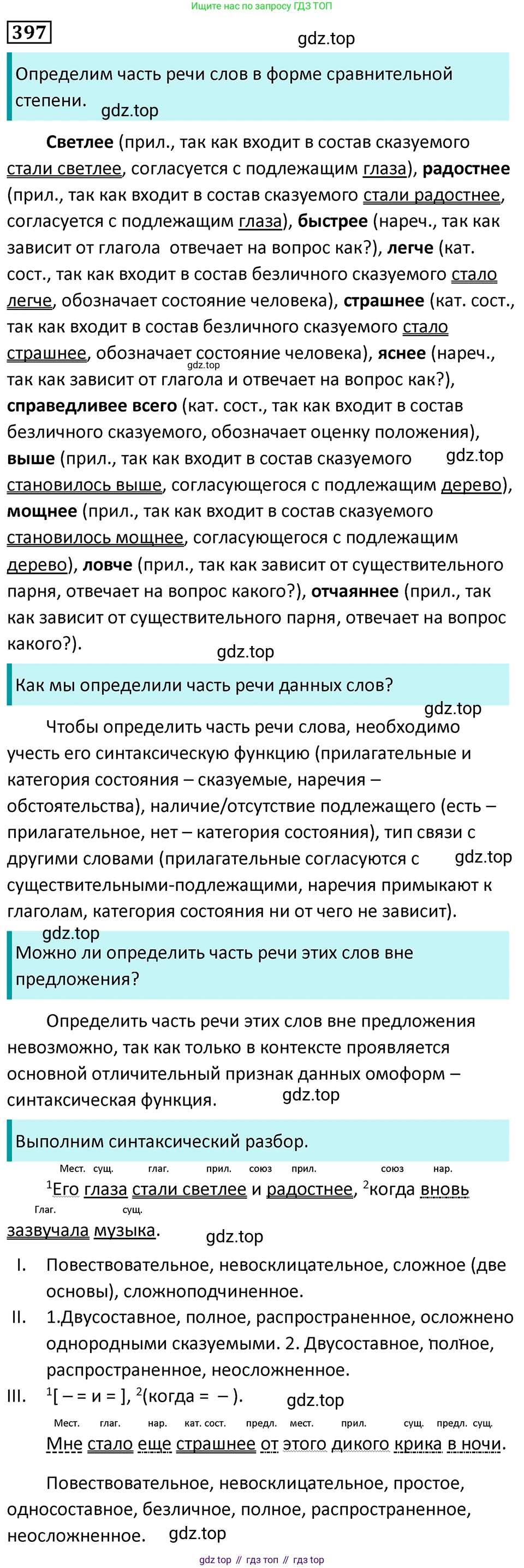 Русский язык, 7 класс Учебник, авторы: Баранов Михаил Трофимович, Ладыженская Таиса Алексеевна, Тростенцова Лидия Александровна, Ладыженская Наталия Вениаминовна, Александрова Ольга Макаровна, Дейкина Алевтина Дмитриевна, Антонова Любовь Геннадиевна, Григорян Лариса Трофимовна, Кулибаба Иван Иванович, издательство Просвещение, Москва, 2023, зелёного цвета, Часть 2, страница 10, номер 397, Решение 5 (2024-2027)
