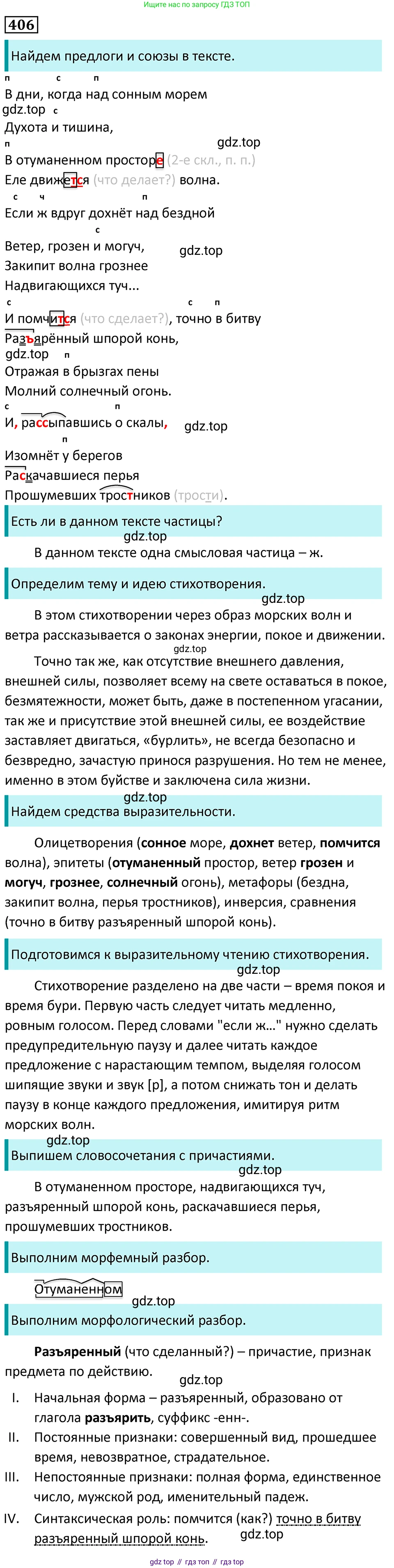 Русский язык, 7 класс Учебник, авторы: Баранов Михаил Трофимович, Ладыженская Таиса Алексеевна, Тростенцова Лидия Александровна, Ладыженская Наталия Вениаминовна, Александрова Ольга Макаровна, Дейкина Алевтина Дмитриевна, Антонова Любовь Геннадиевна, Григорян Лариса Трофимовна, Кулибаба Иван Иванович, издательство Просвещение, Москва, 2023, зелёного цвета, Часть 2, страница 18, номер 406, Решение 5 (2024-2027)