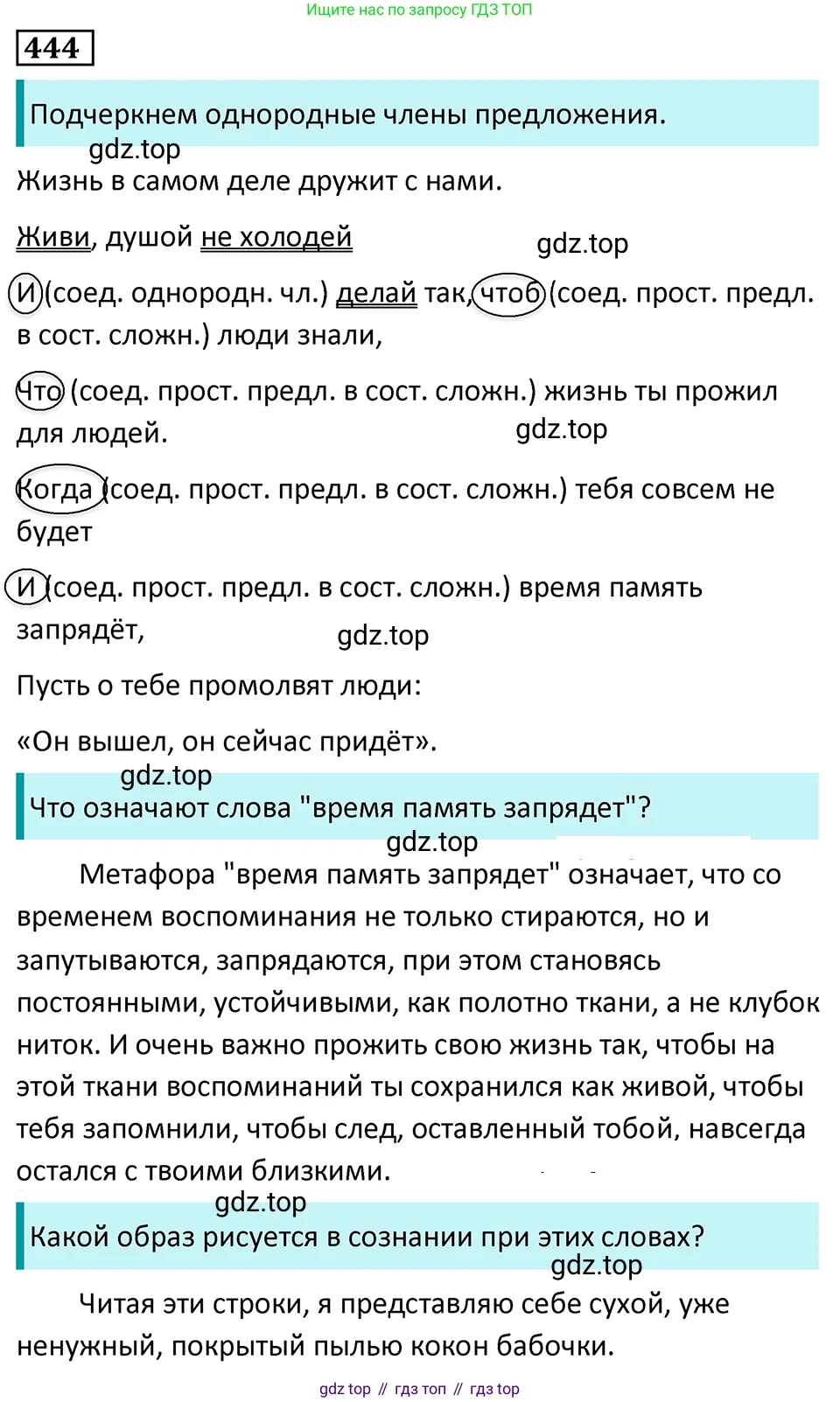 Русский язык, 7 класс Учебник, авторы: Баранов Михаил Трофимович, Ладыженская Таиса Алексеевна, Тростенцова Лидия Александровна, Ладыженская Наталия Вениаминовна, Александрова Ольга Макаровна, Дейкина Алевтина Дмитриевна, Антонова Любовь Геннадиевна, Григорян Лариса Трофимовна, Кулибаба Иван Иванович, издательство Просвещение, Москва, 2023, зелёного цвета, Часть 2, страница 44, номер 444, Решение 5 (2024-2027)
