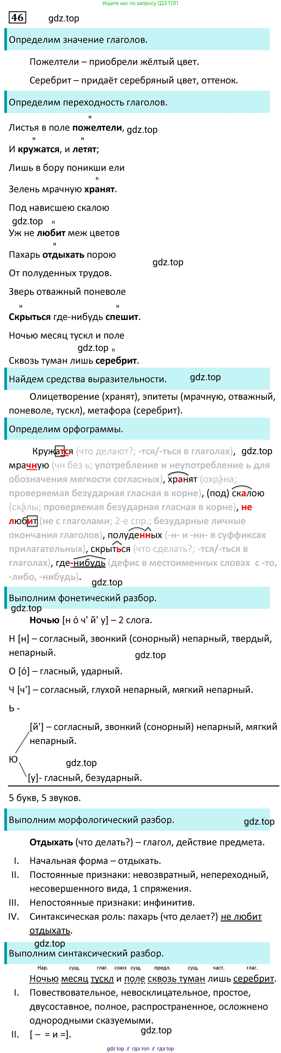 Русский язык, 7 класс Учебник, авторы: Баранов Михаил Трофимович, Ладыженская Таиса Алексеевна, Тростенцова Лидия Александровна, Ладыженская Наталия Вениаминовна, Александрова Ольга Макаровна, Дейкина Алевтина Дмитриевна, Антонова Любовь Геннадиевна, Григорян Лариса Трофимовна, Кулибаба Иван Иванович, издательство Просвещение, Москва, 2023, зелёного цвета, Часть 1, страница 26, номер 46, Решение 5 (2024-2027)