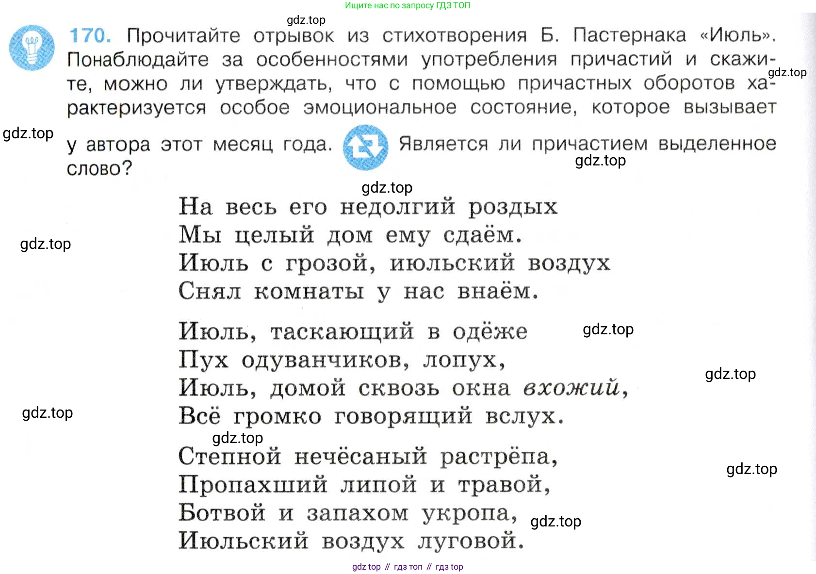 Русский язык, 7 класс Учебник, авторы: Баранов Михаил Трофимович, Ладыженская Таиса Алексеевна, Тростенцова Лидия Александровна, Ладыженская Наталия Вениаминовна, Александрова Ольга Макаровна, Дейкина Алевтина Дмитриевна, Антонова Любовь Геннадиевна, Григорян Лариса Трофимовна, Кулибаба Иван Иванович, издательство Просвещение, Москва, 2023, зелёного цвета, Часть 1, страница 96, номер 170, Условие 2019-2022