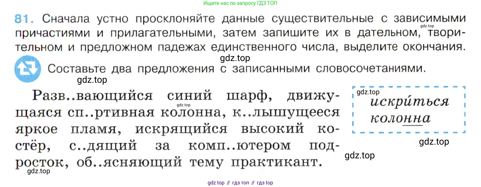 Русский язык, 7 класс Учебник, авторы: Баранов Михаил Трофимович, Ладыженская Таиса Алексеевна, Тростенцова Лидия Александровна, Ладыженская Наталия Вениаминовна, Александрова Ольга Макаровна, Дейкина Алевтина Дмитриевна, Антонова Любовь Геннадиевна, Григорян Лариса Трофимовна, Кулибаба Иван Иванович, издательство Просвещение, Москва, 2023, зелёного цвета, Часть 1, страница 47, номер 81, Условие 2019-2022