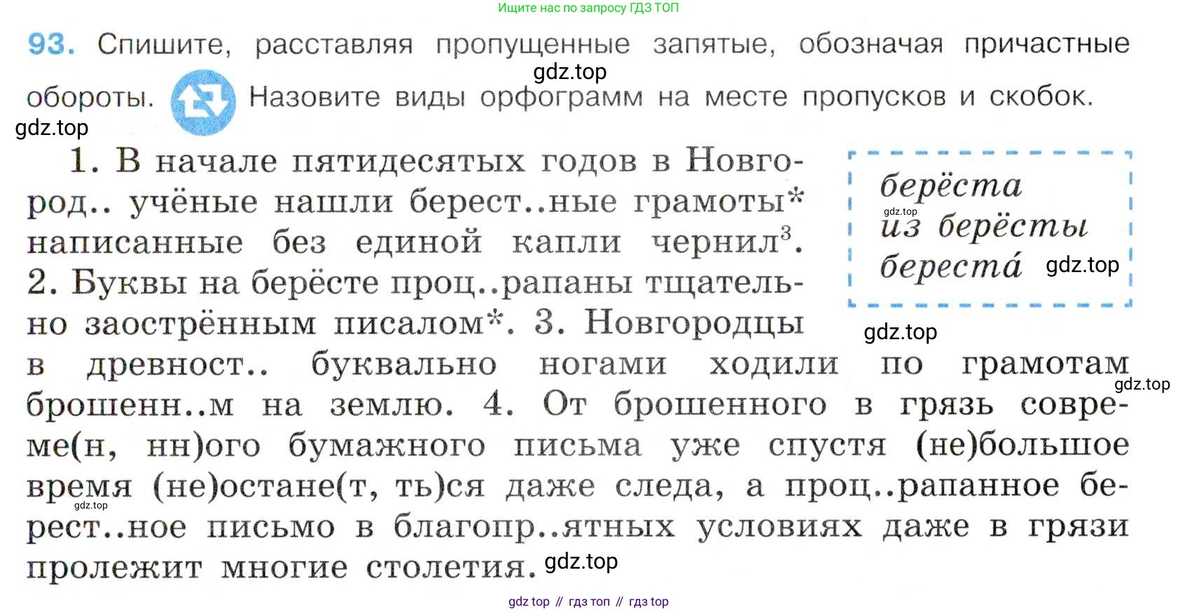 Русский язык, 7 класс Учебник, авторы: Баранов Михаил Трофимович, Ладыженская Таиса Алексеевна, Тростенцова Лидия Александровна, Ладыженская Наталия Вениаминовна, Александрова Ольга Макаровна, Дейкина Алевтина Дмитриевна, Антонова Любовь Геннадиевна, Григорян Лариса Трофимовна, Кулибаба Иван Иванович, издательство Просвещение, Москва, 2023, зелёного цвета, Часть 1, страница 55, номер 93, Условие 2019-2022