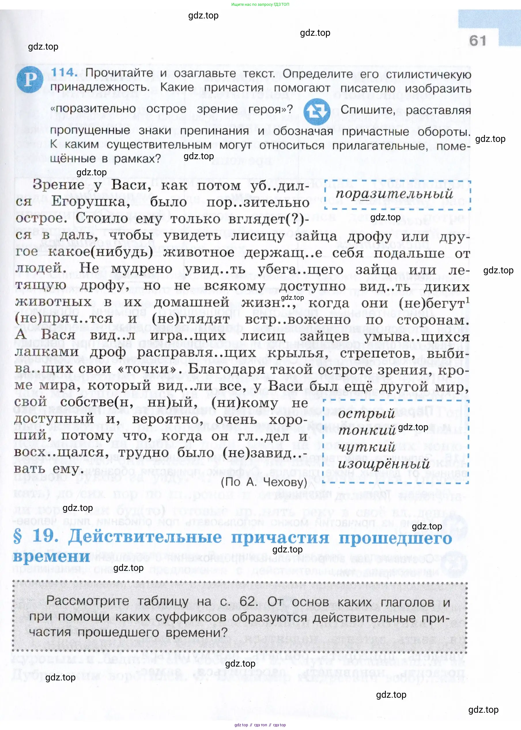 Русский язык, 7 класс Учебник, авторы: Баранов Михаил Трофимович, Ладыженская Таиса Алексеевна, Тростенцова Лидия Александровна, Ладыженская Наталия Вениаминовна, Александрова Ольга Макаровна, Дейкина Алевтина Дмитриевна, Антонова Любовь Геннадиевна, Григорян Лариса Трофимовна, Кулибаба Иван Иванович, издательство Просвещение, Москва, 2023, зелёного цвета, Часть 1, страница 61