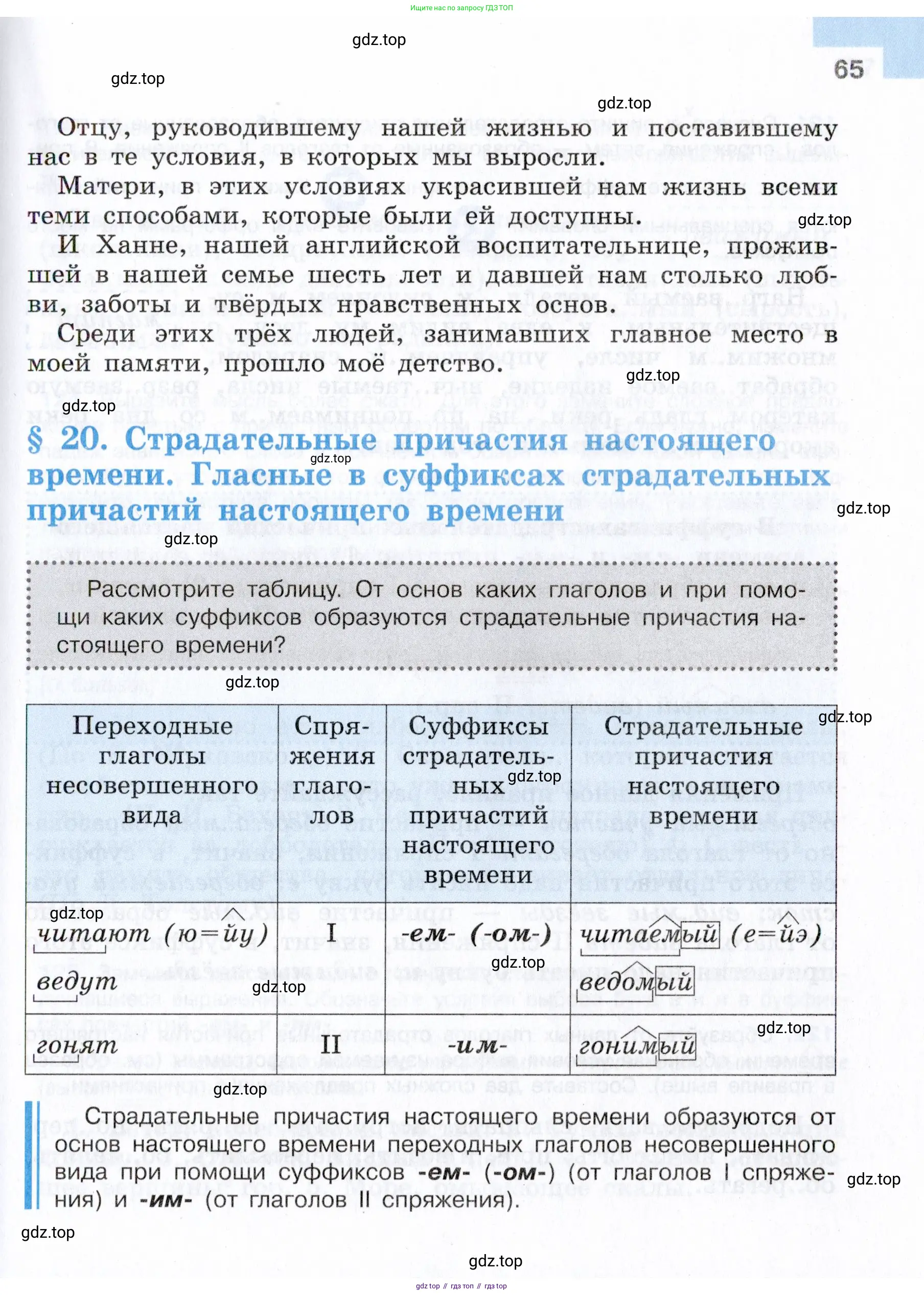 Русский язык, 7 класс Учебник, авторы: Баранов Михаил Трофимович, Ладыженская Таиса Алексеевна, Тростенцова Лидия Александровна, Ладыженская Наталия Вениаминовна, Александрова Ольга Макаровна, Дейкина Алевтина Дмитриевна, Антонова Любовь Геннадиевна, Григорян Лариса Трофимовна, Кулибаба Иван Иванович, издательство Просвещение, Москва, 2023, зелёного цвета, Часть 1, страница 65