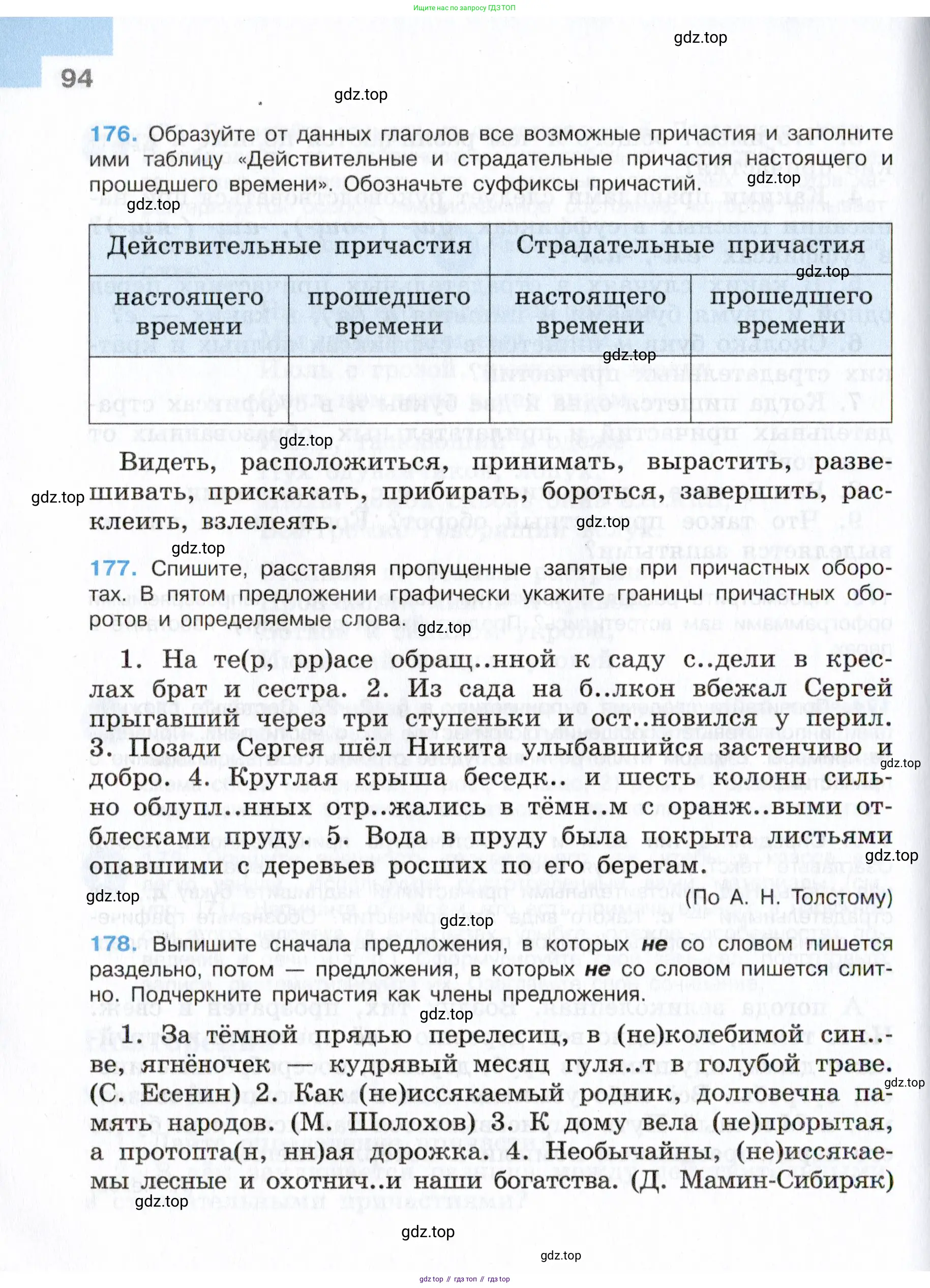 Русский язык, 7 класс Учебник, авторы: Баранов Михаил Трофимович, Ладыженская Таиса Алексеевна, Тростенцова Лидия Александровна, Ладыженская Наталия Вениаминовна, Александрова Ольга Макаровна, Дейкина Алевтина Дмитриевна, Антонова Любовь Геннадиевна, Григорян Лариса Трофимовна, Кулибаба Иван Иванович, издательство Просвещение, Москва, 2023, зелёного цвета, Часть 1, страница 94