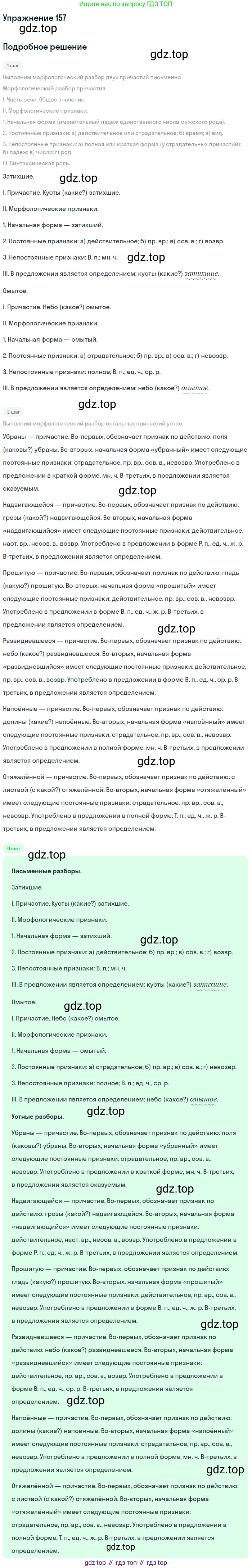 Русский язык, 7 класс Учебник, авторы: Баранов Михаил Трофимович, Ладыженская Таиса Алексеевна, Тростенцова Лидия Александровна, Ладыженская Наталия Вениаминовна, Александрова Ольга Макаровна, Дейкина Алевтина Дмитриевна, Антонова Любовь Геннадиевна, Григорян Лариса Трофимовна, Кулибаба Иван Иванович, издательство Просвещение, Москва, 2023, зелёного цвета, Часть 1, страница 89, номер 157, Решение 2019-2022