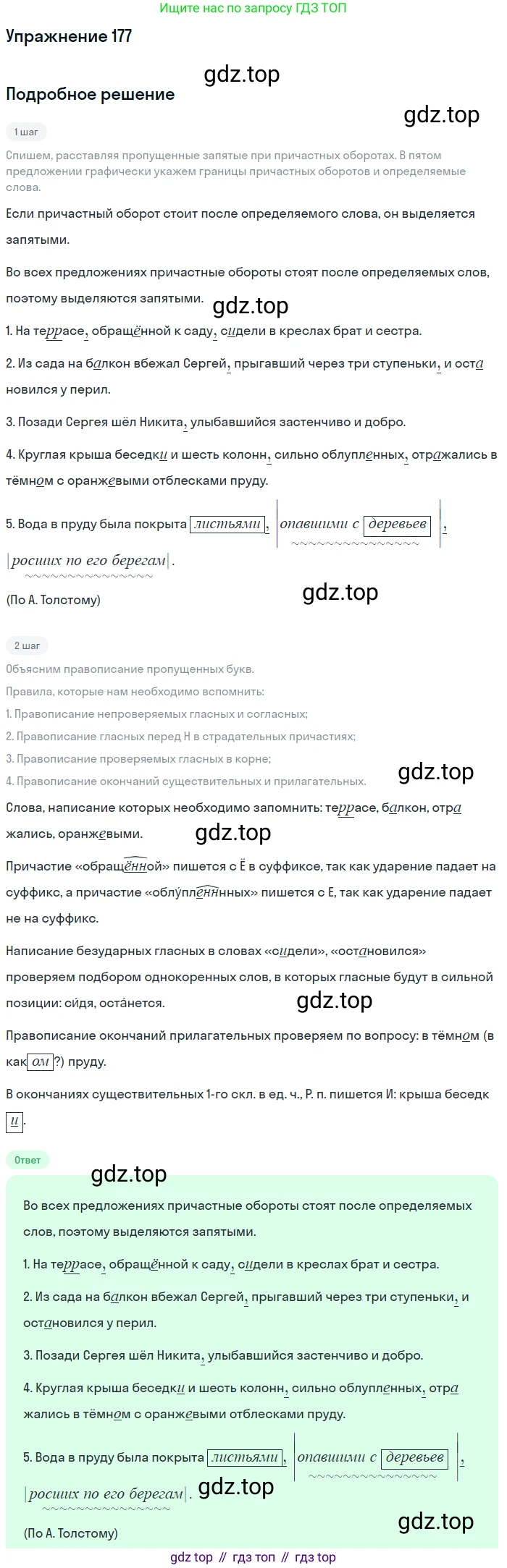 Русский язык, 7 класс Учебник, авторы: Баранов Михаил Трофимович, Ладыженская Таиса Алексеевна, Тростенцова Лидия Александровна, Ладыженская Наталия Вениаминовна, Александрова Ольга Макаровна, Дейкина Алевтина Дмитриевна, Антонова Любовь Геннадиевна, Григорян Лариса Трофимовна, Кулибаба Иван Иванович, издательство Просвещение, Москва, 2023, зелёного цвета, Часть 1, страница 102, номер 177, Решение 2019-2022