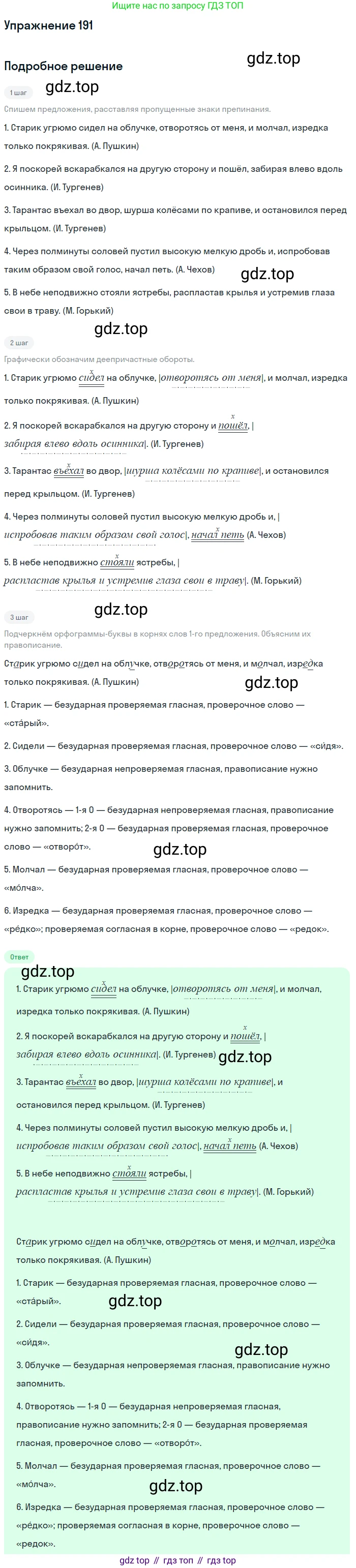 Русский язык, 7 класс Учебник, авторы: Баранов Михаил Трофимович, Ладыженская Таиса Алексеевна, Тростенцова Лидия Александровна, Ладыженская Наталия Вениаминовна, Александрова Ольга Макаровна, Дейкина Алевтина Дмитриевна, Антонова Любовь Геннадиевна, Григорян Лариса Трофимовна, Кулибаба Иван Иванович, издательство Просвещение, Москва, 2023, зелёного цвета, Часть 1, страница 110, номер 191, Решение 2019-2022