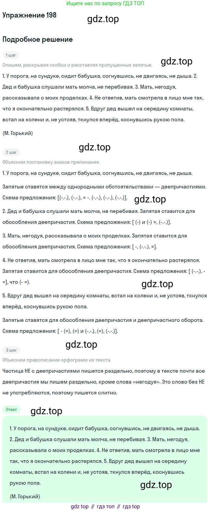 Русский язык, 7 класс Учебник, авторы: Баранов Михаил Трофимович, Ладыженская Таиса Алексеевна, Тростенцова Лидия Александровна, Ладыженская Наталия Вениаминовна, Александрова Ольга Макаровна, Дейкина Алевтина Дмитриевна, Антонова Любовь Геннадиевна, Григорян Лариса Трофимовна, Кулибаба Иван Иванович, издательство Просвещение, Москва, 2023, зелёного цвета, Часть 1, страница 115, номер 198, Решение 2019-2022