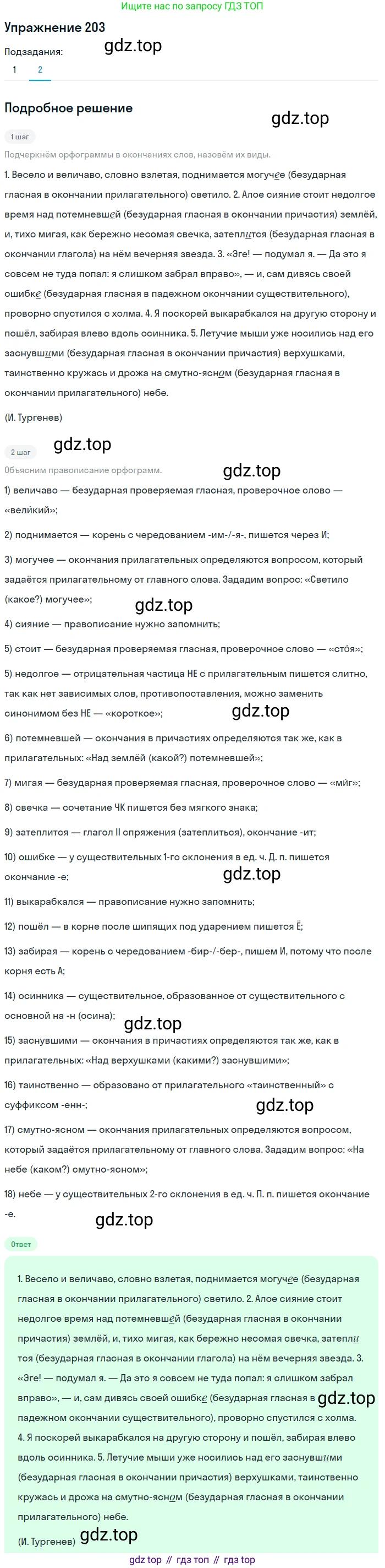 Русский язык, 7 класс Учебник, авторы: Баранов Михаил Трофимович, Ладыженская Таиса Алексеевна, Тростенцова Лидия Александровна, Ладыженская Наталия Вениаминовна, Александрова Ольга Макаровна, Дейкина Алевтина Дмитриевна, Антонова Любовь Геннадиевна, Григорян Лариса Трофимовна, Кулибаба Иван Иванович, издательство Просвещение, Москва, 2023, зелёного цвета, Часть 1, страница 117, номер 203, Решение 2019-2022 (продолжение 2)