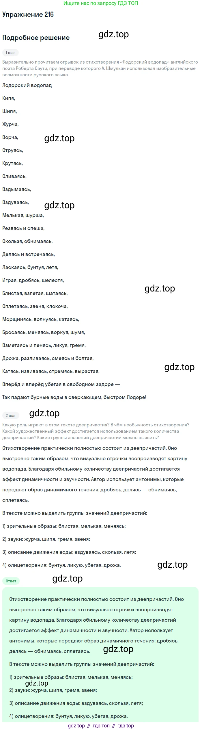 Русский язык, 7 класс Учебник, авторы: Баранов Михаил Трофимович, Ладыженская Таиса Алексеевна, Тростенцова Лидия Александровна, Ладыженская Наталия Вениаминовна, Александрова Ольга Макаровна, Дейкина Алевтина Дмитриевна, Антонова Любовь Геннадиевна, Григорян Лариса Трофимовна, Кулибаба Иван Иванович, издательство Просвещение, Москва, 2023, зелёного цвета, Часть 1, страница 126, номер 216, Решение 2019-2022