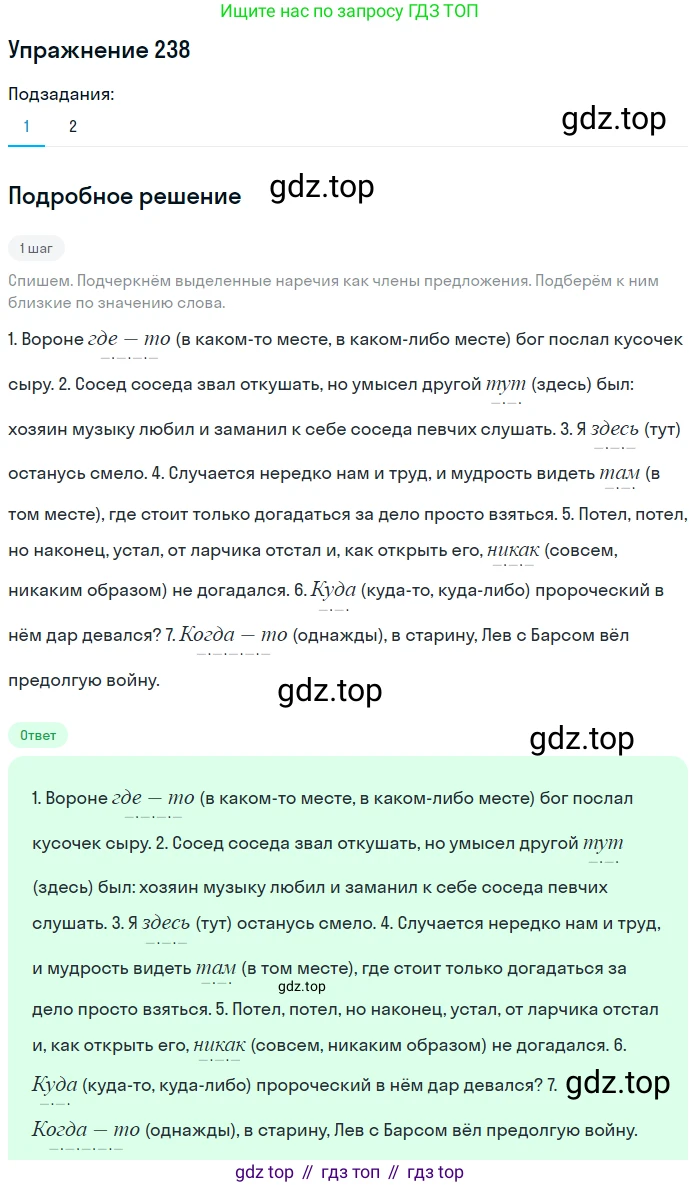 Русский язык, 7 класс Учебник, авторы: Баранов Михаил Трофимович, Ладыженская Таиса Алексеевна, Тростенцова Лидия Александровна, Ладыженская Наталия Вениаминовна, Александрова Ольга Макаровна, Дейкина Алевтина Дмитриевна, Антонова Любовь Геннадиевна, Григорян Лариса Трофимовна, Кулибаба Иван Иванович, издательство Просвещение, Москва, 2023, зелёного цвета, Часть 1, страница 142, номер 238, Решение 2019-2022
