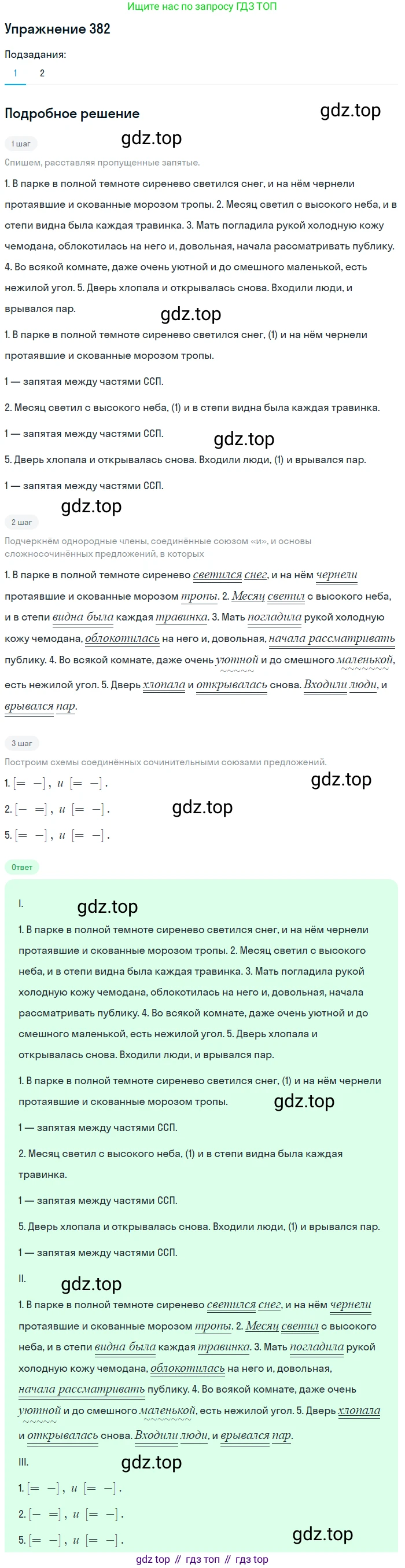Русский язык, 7 класс Учебник, авторы: Баранов Михаил Трофимович, Ладыженская Таиса Алексеевна, Тростенцова Лидия Александровна, Ладыженская Наталия Вениаминовна, Александрова Ольга Макаровна, Дейкина Алевтина Дмитриевна, Антонова Любовь Геннадиевна, Григорян Лариса Трофимовна, Кулибаба Иван Иванович, издательство Просвещение, Москва, 2023, зелёного цвета, Часть 1, страница 217, номер 382, Решение 2019-2022