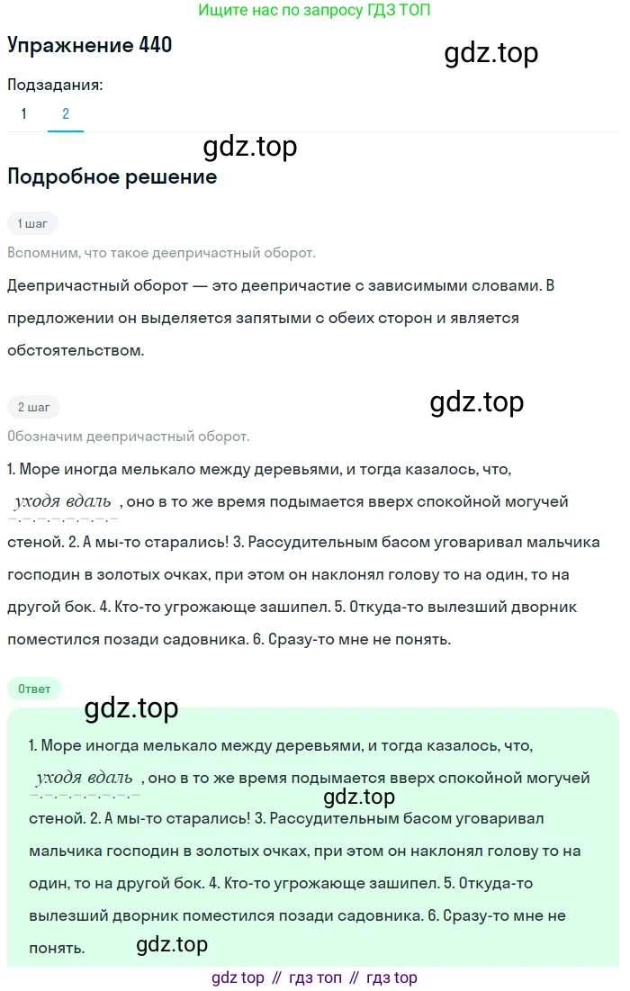 Русский язык, 7 класс Учебник, авторы: Баранов Михаил Трофимович, Ладыженская Таиса Алексеевна, Тростенцова Лидия Александровна, Ладыженская Наталия Вениаминовна, Александрова Ольга Макаровна, Дейкина Алевтина Дмитриевна, Антонова Любовь Геннадиевна, Григорян Лариса Трофимовна, Кулибаба Иван Иванович, издательство Просвещение, Москва, 2023, зелёного цвета, Часть 2, страница 40, номер 440, Решение 2019-2022 (продолжение 2)