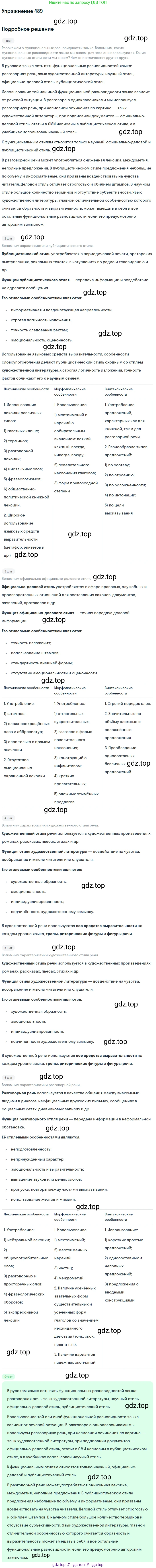Русский язык, 7 класс Учебник, авторы: Баранов Михаил Трофимович, Ладыженская Таиса Алексеевна, Тростенцова Лидия Александровна, Ладыженская Наталия Вениаминовна, Александрова Ольга Макаровна, Дейкина Алевтина Дмитриевна, Антонова Любовь Геннадиевна, Григорян Лариса Трофимовна, Кулибаба Иван Иванович, издательство Просвещение, Москва, 2023, зелёного цвета, Часть 2, страница 69, номер 489, Решение 2019-2022