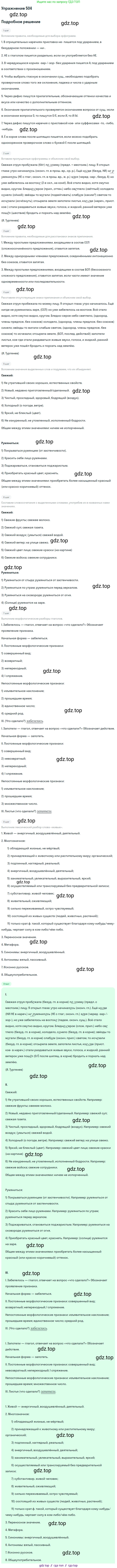 Русский язык, 7 класс Учебник, авторы: Баранов Михаил Трофимович, Ладыженская Таиса Алексеевна, Тростенцова Лидия Александровна, Ладыженская Наталия Вениаминовна, Александрова Ольга Макаровна, Дейкина Алевтина Дмитриевна, Антонова Любовь Геннадиевна, Григорян Лариса Трофимовна, Кулибаба Иван Иванович, издательство Просвещение, Москва, 2023, зелёного цвета, Часть 2, страница 79, номер 504, Решение 2019-2022