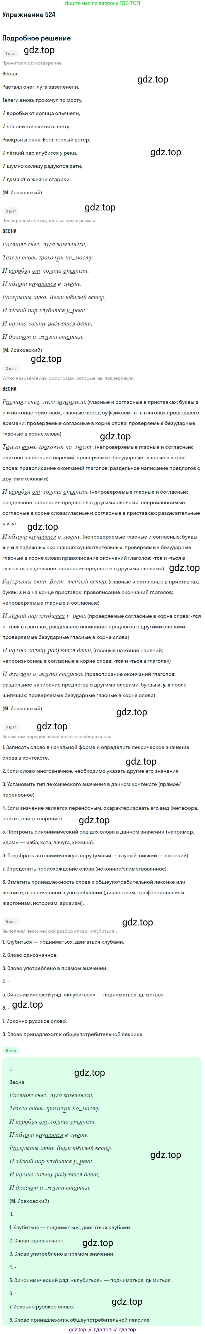 Русский язык, 7 класс Учебник, авторы: Баранов Михаил Трофимович, Ладыженская Таиса Алексеевна, Тростенцова Лидия Александровна, Ладыженская Наталия Вениаминовна, Александрова Ольга Макаровна, Дейкина Алевтина Дмитриевна, Антонова Любовь Геннадиевна, Григорян Лариса Трофимовна, Кулибаба Иван Иванович, издательство Просвещение, Москва, 2023, зелёного цвета, Часть 2, страница 90, номер 524, Решение 2019-2022