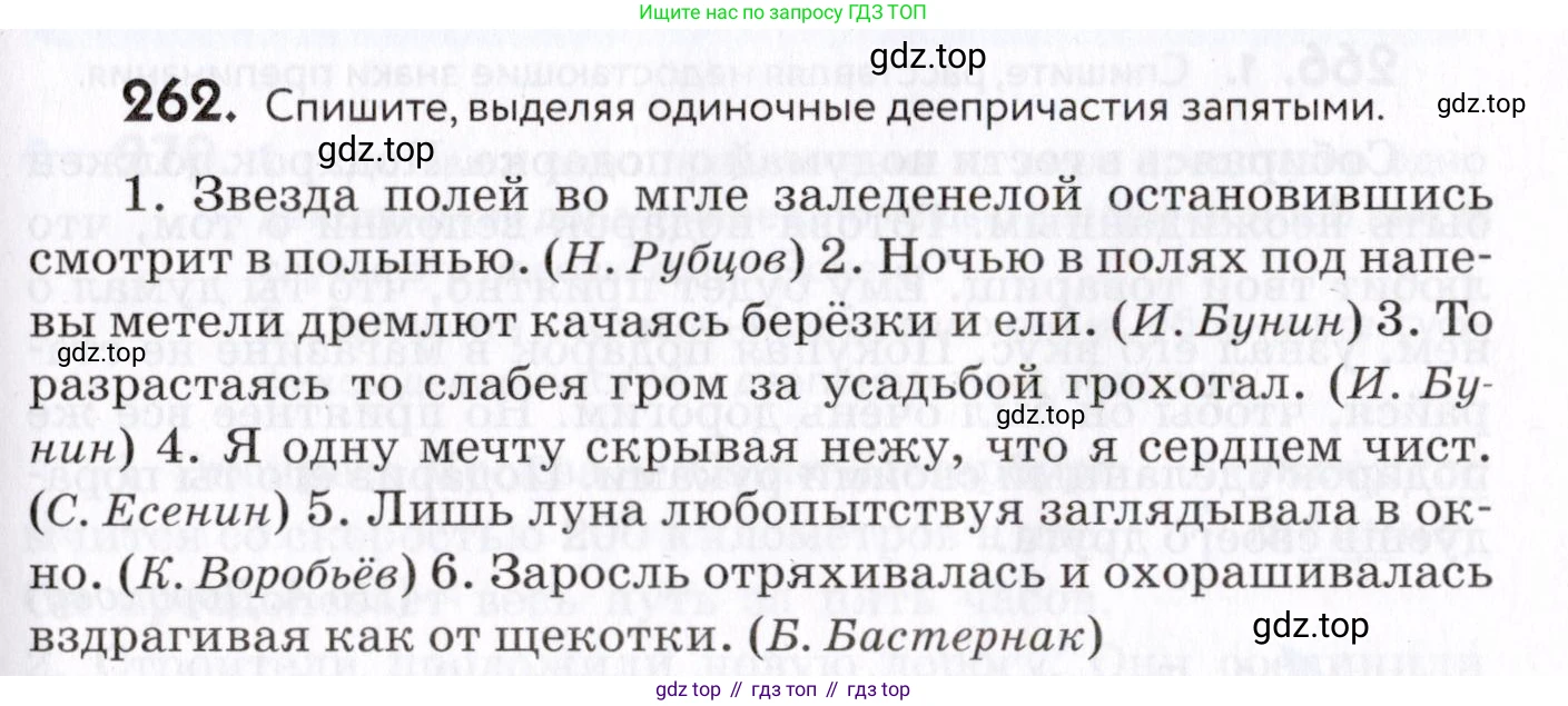 Русский язык, 7 класс Учебник, авторы: Пименова Светлана Николаевна, Еремеева Ангелина Павловна, Купалова Александра Юльевна, Лидман-Орлова Галина Кузьминична, Молодцова Светлана Николаевна, Пичугов Юрий Степанович, издательство Просвещение, Москва, 2021, белого цвета, страница 99, номер 262, Условие