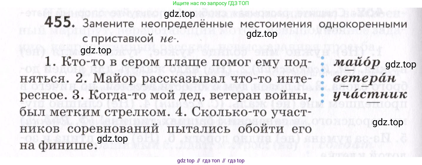 Русский язык, 7 класс Учебник, авторы: Пименова Светлана Николаевна, Еремеева Ангелина Павловна, Купалова Александра Юльевна, Лидман-Орлова Галина Кузьминична, Молодцова Светлана Николаевна, Пичугов Юрий Степанович, издательство Просвещение, Москва, 2021, белого цвета, страница 174, номер 455, Условие
