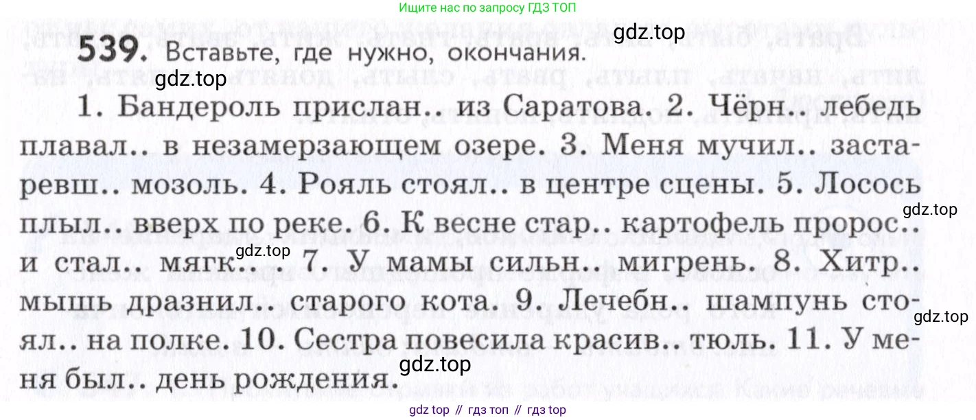 Русский язык, 7 класс Учебник, авторы: Пименова Светлана Николаевна, Еремеева Ангелина Павловна, Купалова Александра Юльевна, Лидман-Орлова Галина Кузьминична, Молодцова Светлана Николаевна, Пичугов Юрий Степанович, издательство Просвещение, Москва, 2021, белого цвета, страница 205, номер 539, Условие