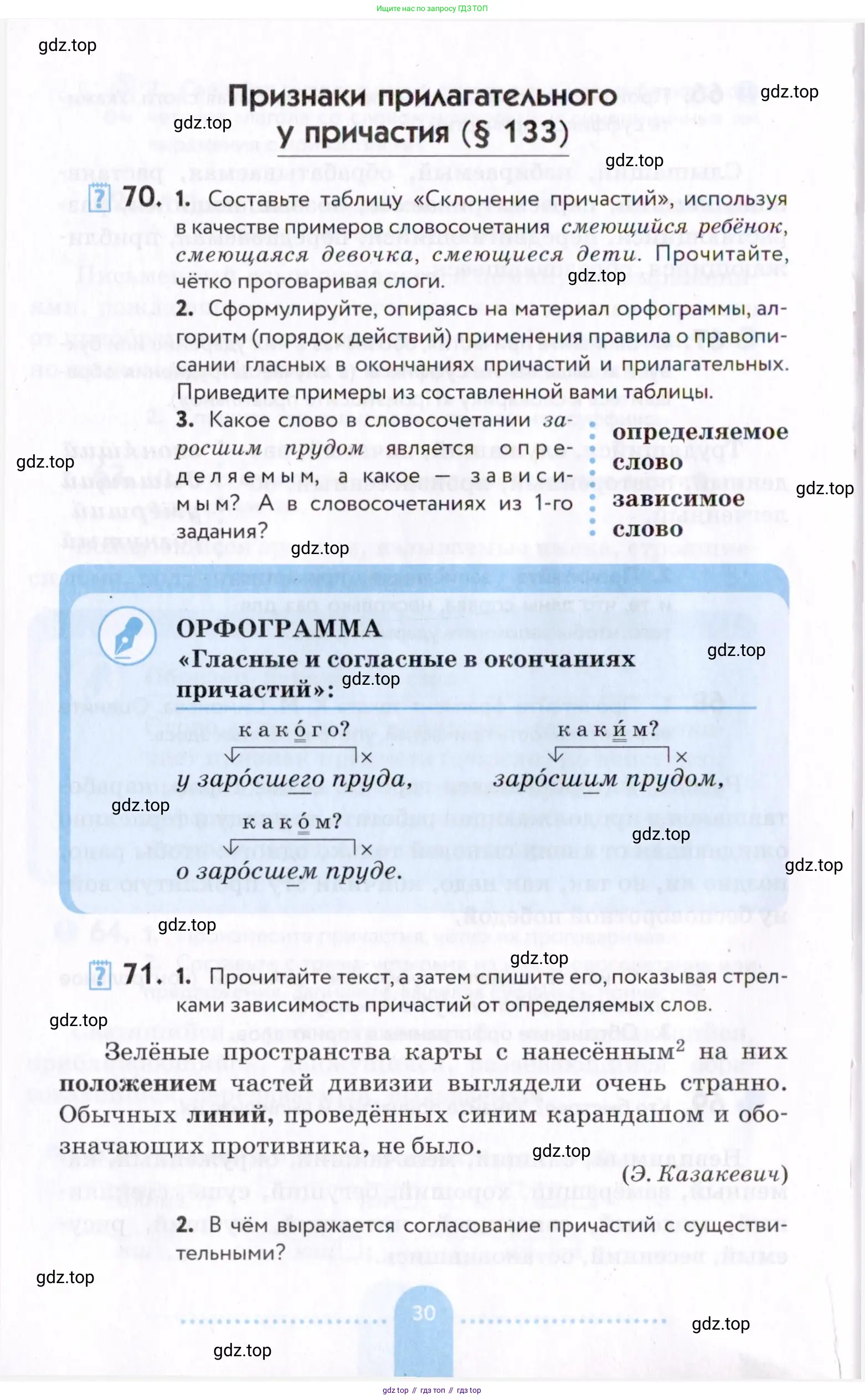 Русский язык, 7 класс Учебник, авторы: Пименова Светлана Николаевна, Еремеева Ангелина Павловна, Купалова Александра Юльевна, Лидман-Орлова Галина Кузьминична, Молодцова Светлана Николаевна, Пичугов Юрий Степанович, издательство Просвещение, Москва, 2021, белого цвета, страница 30