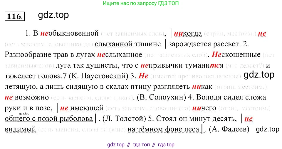 Русский язык, 7 класс Учебник, авторы: Пименова Светлана Николаевна, Еремеева Ангелина Павловна, Купалова Александра Юльевна, Лидман-Орлова Галина Кузьминична, Молодцова Светлана Николаевна, Пичугов Юрий Степанович, издательство Просвещение, Москва, 2021, белого цвета, страница 46, номер 116, Решение 2