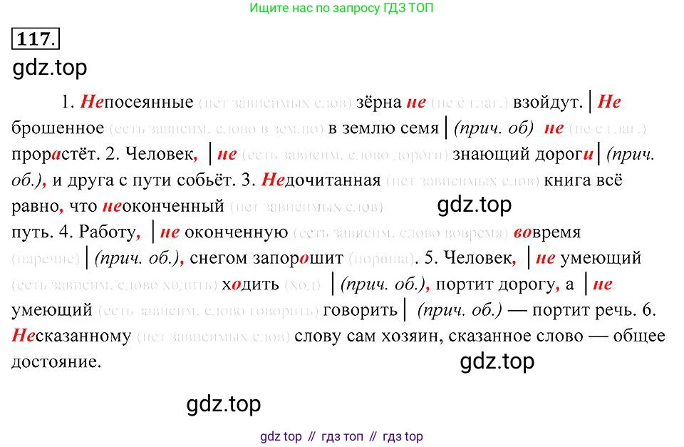 Русский язык, 7 класс Учебник, авторы: Пименова Светлана Николаевна, Еремеева Ангелина Павловна, Купалова Александра Юльевна, Лидман-Орлова Галина Кузьминична, Молодцова Светлана Николаевна, Пичугов Юрий Степанович, издательство Просвещение, Москва, 2021, белого цвета, страница 47, номер 117, Решение 2