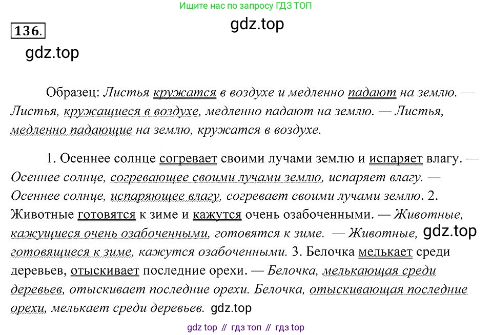 Русский язык, 7 класс Учебник, авторы: Пименова Светлана Николаевна, Еремеева Ангелина Павловна, Купалова Александра Юльевна, Лидман-Орлова Галина Кузьминична, Молодцова Светлана Николаевна, Пичугов Юрий Степанович, издательство Просвещение, Москва, 2021, белого цвета, страница 55, номер 136, Решение 2
