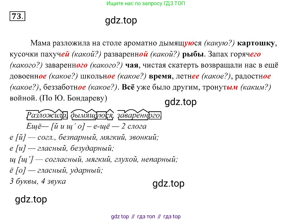 Русский язык, 7 класс Учебник, авторы: Пименова Светлана Николаевна, Еремеева Ангелина Павловна, Купалова Александра Юльевна, Лидман-Орлова Галина Кузьминична, Молодцова Светлана Николаевна, Пичугов Юрий Степанович, издательство Просвещение, Москва, 2021, белого цвета, страница 31, номер 73, Решение 2