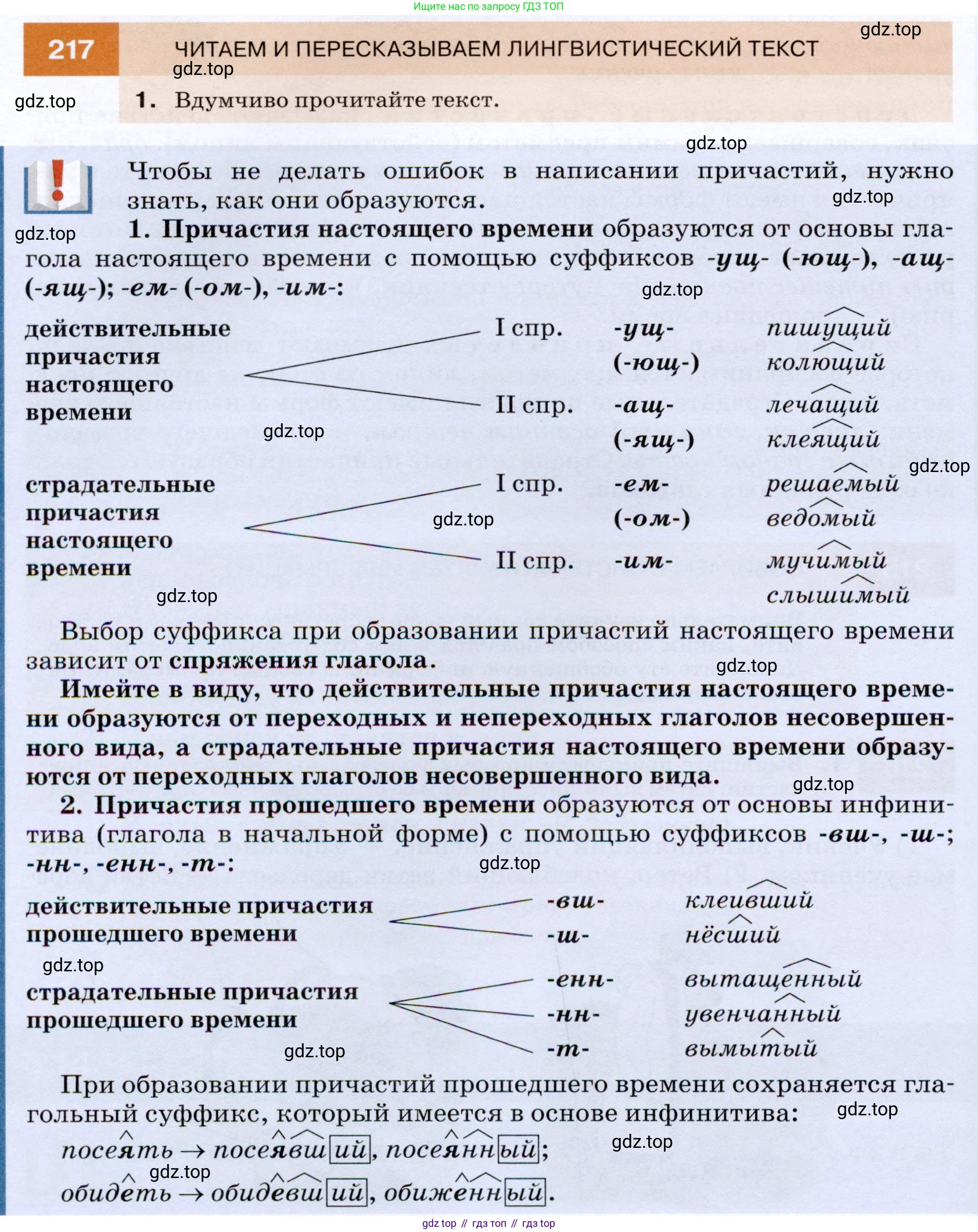 ГДЗ Русский язык, 7 класс Учебник, авторы: Разумовская Маргарита Михайловна, Львова Светлана Ивановна, Капинос Валентина Ивановна, Львов Валентин Витальевич, Сергеева Наталья Николаевна, Соловейчик Марина Сергеевна, издательство Просвещение, Москва, 2021, белого цвета, страница 80, номер 217, Условие