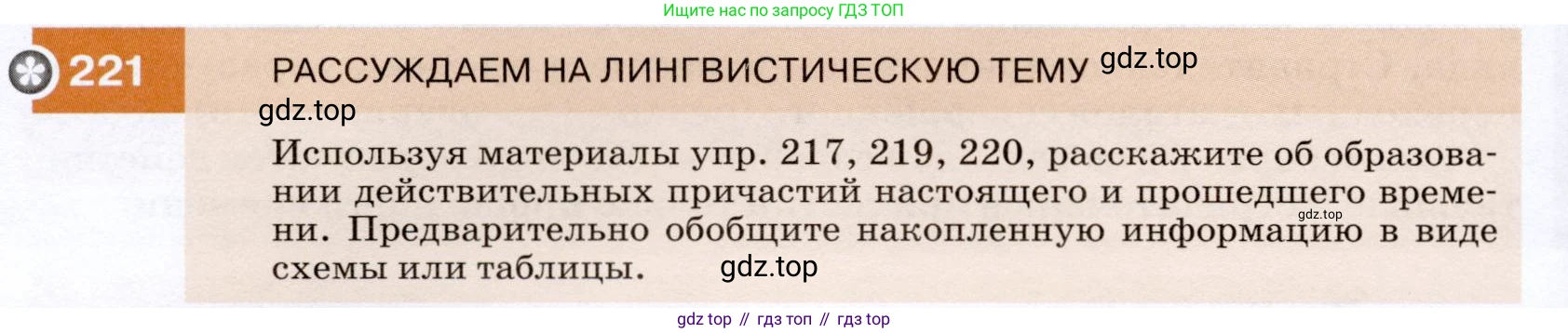 ГДЗ Русский язык, 7 класс Учебник, авторы: Разумовская Маргарита Михайловна, Львова Светлана Ивановна, Капинос Валентина Ивановна, Львов Валентин Витальевич, Сергеева Наталья Николаевна, Соловейчик Марина Сергеевна, издательство Просвещение, Москва, 2021, белого цвета, страница 82, номер 221, Условие