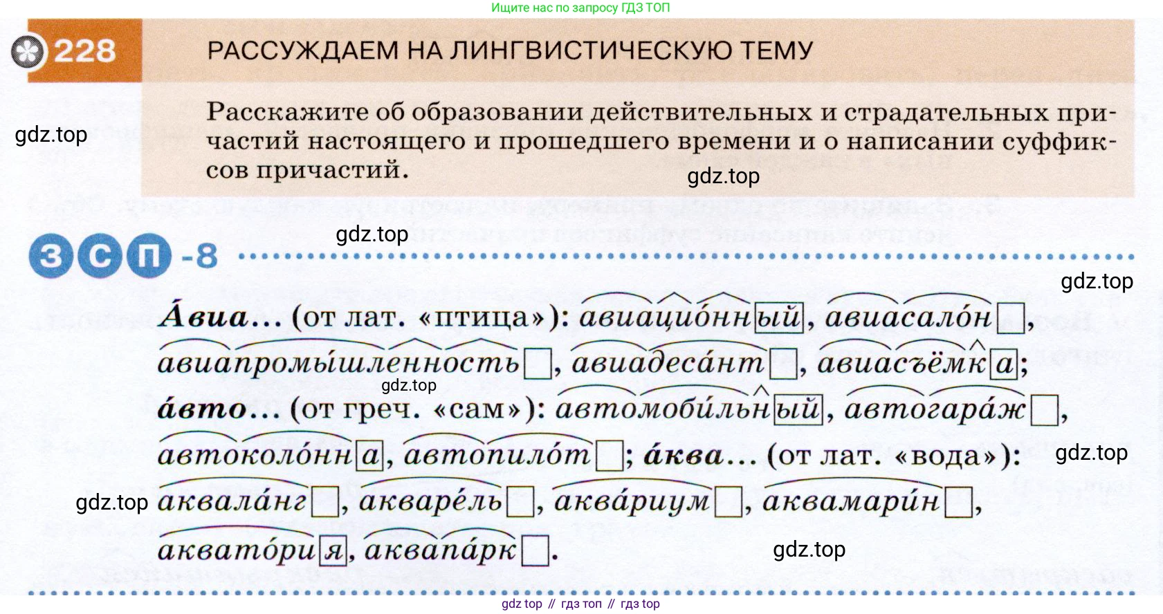 ГДЗ Русский язык, 7 класс Учебник, авторы: Разумовская Маргарита Михайловна, Львова Светлана Ивановна, Капинос Валентина Ивановна, Львов Валентин Витальевич, Сергеева Наталья Николаевна, Соловейчик Марина Сергеевна, издательство Просвещение, Москва, 2021, белого цвета, страница 84, номер 228, Условие