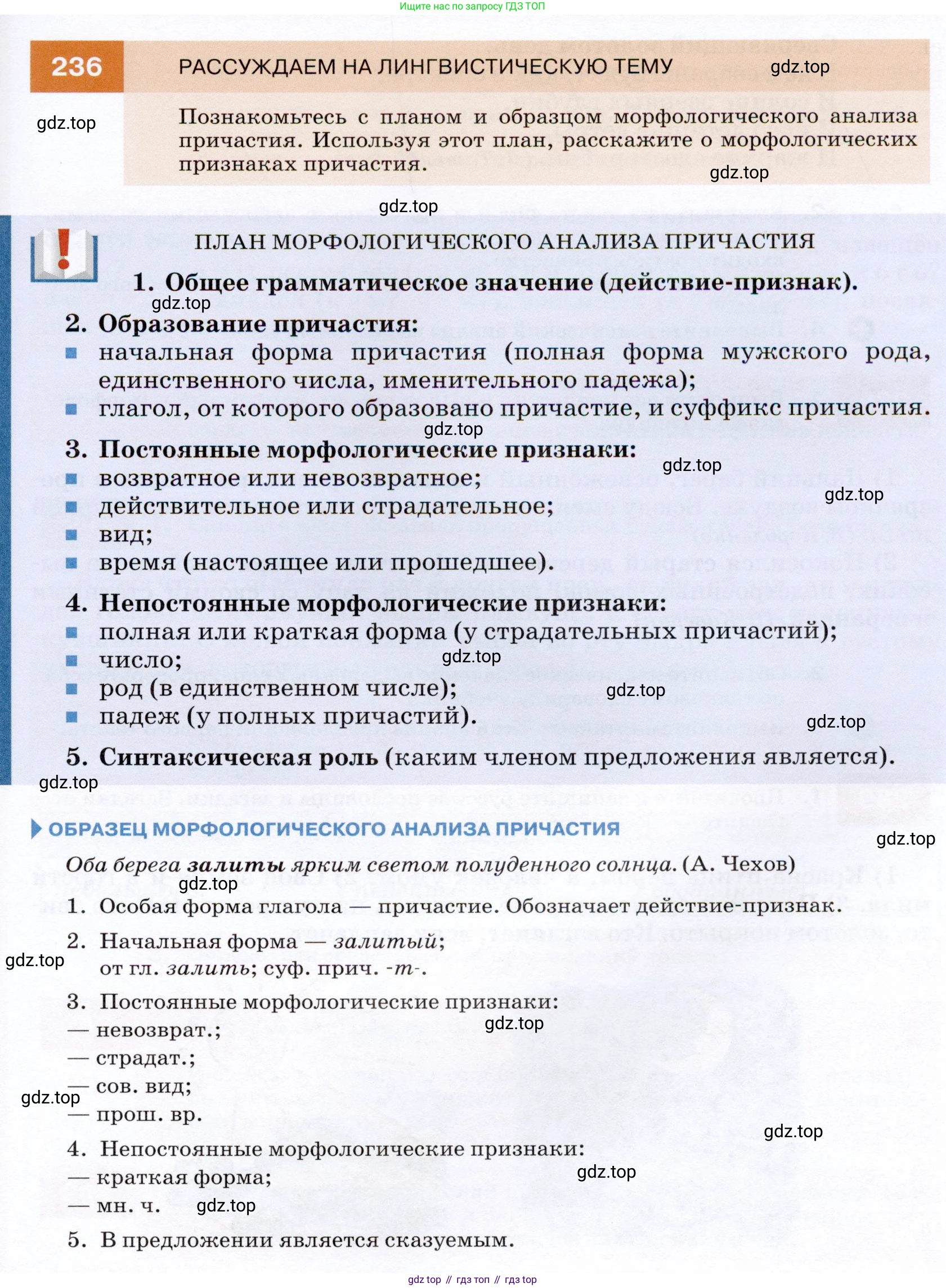 ГДЗ Русский язык, 7 класс Учебник, авторы: Разумовская Маргарита Михайловна, Львова Светлана Ивановна, Капинос Валентина Ивановна, Львов Валентин Витальевич, Сергеева Наталья Николаевна, Соловейчик Марина Сергеевна, издательство Просвещение, Москва, 2021, белого цвета, страница 87, номер 236, Условие