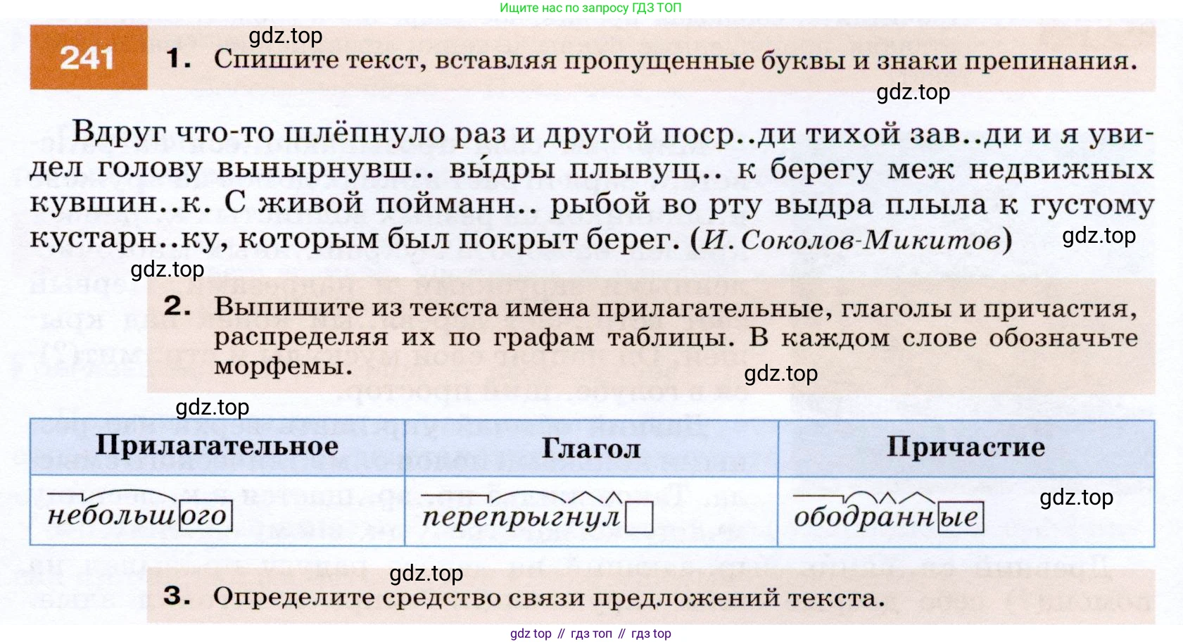 ГДЗ Русский язык, 7 класс Учебник, авторы: Разумовская Маргарита Михайловна, Львова Светлана Ивановна, Капинос Валентина Ивановна, Львов Валентин Витальевич, Сергеева Наталья Николаевна, Соловейчик Марина Сергеевна, издательство Просвещение, Москва, 2021, белого цвета, страница 89, номер 241, Условие