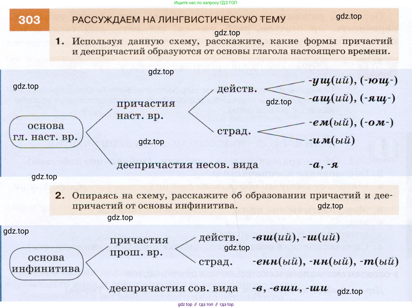 ГДЗ Русский язык, 7 класс Учебник, авторы: Разумовская Маргарита Михайловна, Львова Светлана Ивановна, Капинос Валентина Ивановна, Львов Валентин Витальевич, Сергеева Наталья Николаевна, Соловейчик Марина Сергеевна, издательство Просвещение, Москва, 2021, белого цвета, страница 114, номер 303, Условие