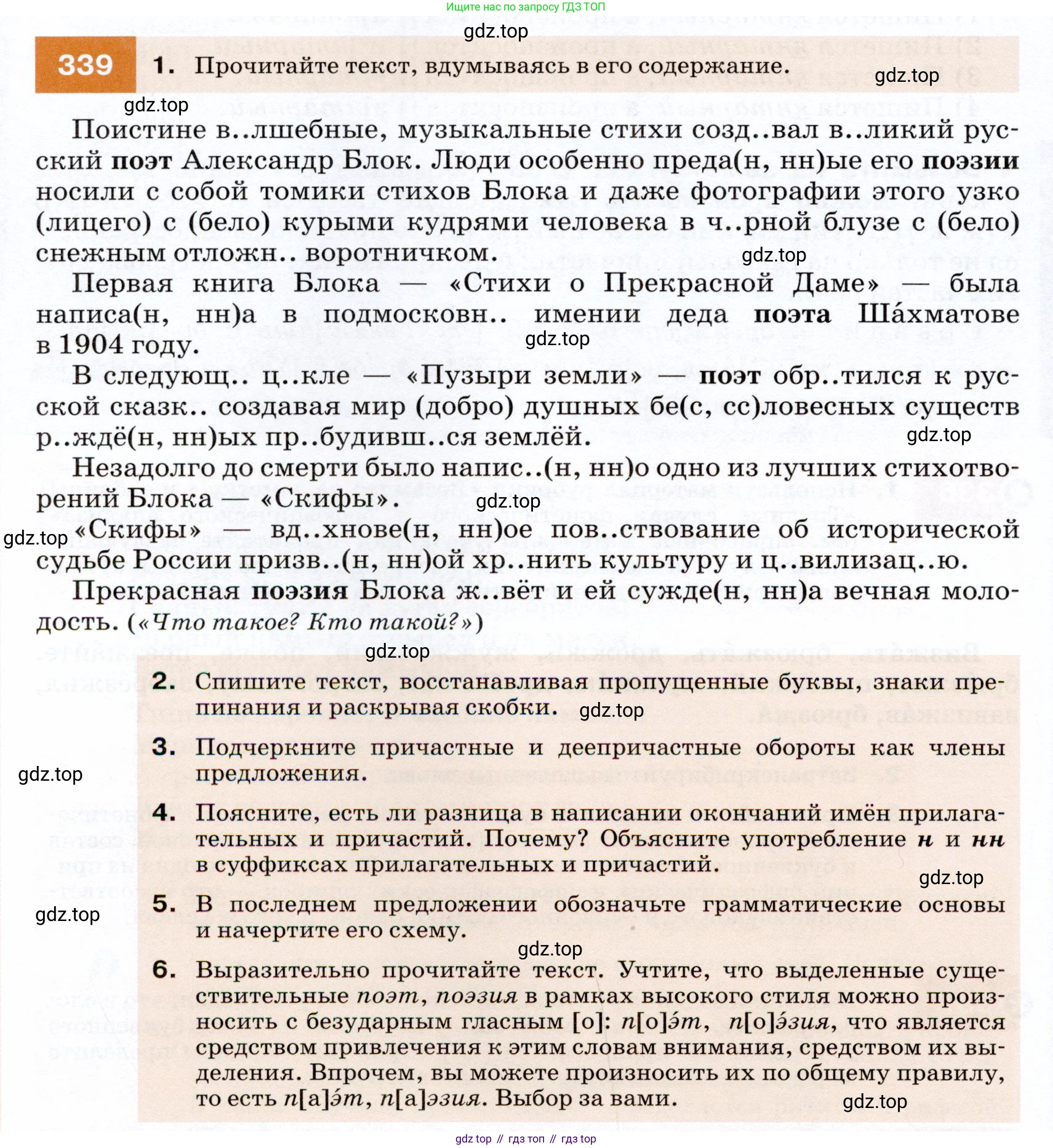 ГДЗ Русский язык, 7 класс Учебник, авторы: Разумовская Маргарита Михайловна, Львова Светлана Ивановна, Капинос Валентина Ивановна, Львов Валентин Витальевич, Сергеева Наталья Николаевна, Соловейчик Марина Сергеевна, издательство Просвещение, Москва, 2021, белого цвета, страница 128, номер 339, Условие