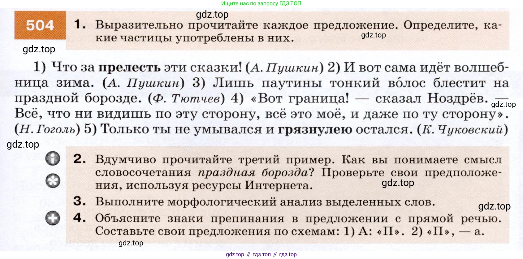 ГДЗ Русский язык, 7 класс Учебник, авторы: Разумовская Маргарита Михайловна, Львова Светлана Ивановна, Капинос Валентина Ивановна, Львов Валентин Витальевич, Сергеева Наталья Николаевна, Соловейчик Марина Сергеевна, издательство Просвещение, Москва, 2021, белого цвета, страница 191, номер 504, Условие