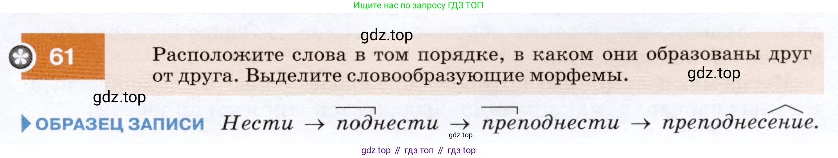 ГДЗ Русский язык, 7 класс Учебник, авторы: Разумовская Маргарита Михайловна, Львова Светлана Ивановна, Капинос Валентина Ивановна, Львов Валентин Витальевич, Сергеева Наталья Николаевна, Соловейчик Марина Сергеевна, издательство Просвещение, Москва, 2021, белого цвета, страница 25, номер 61, Условие